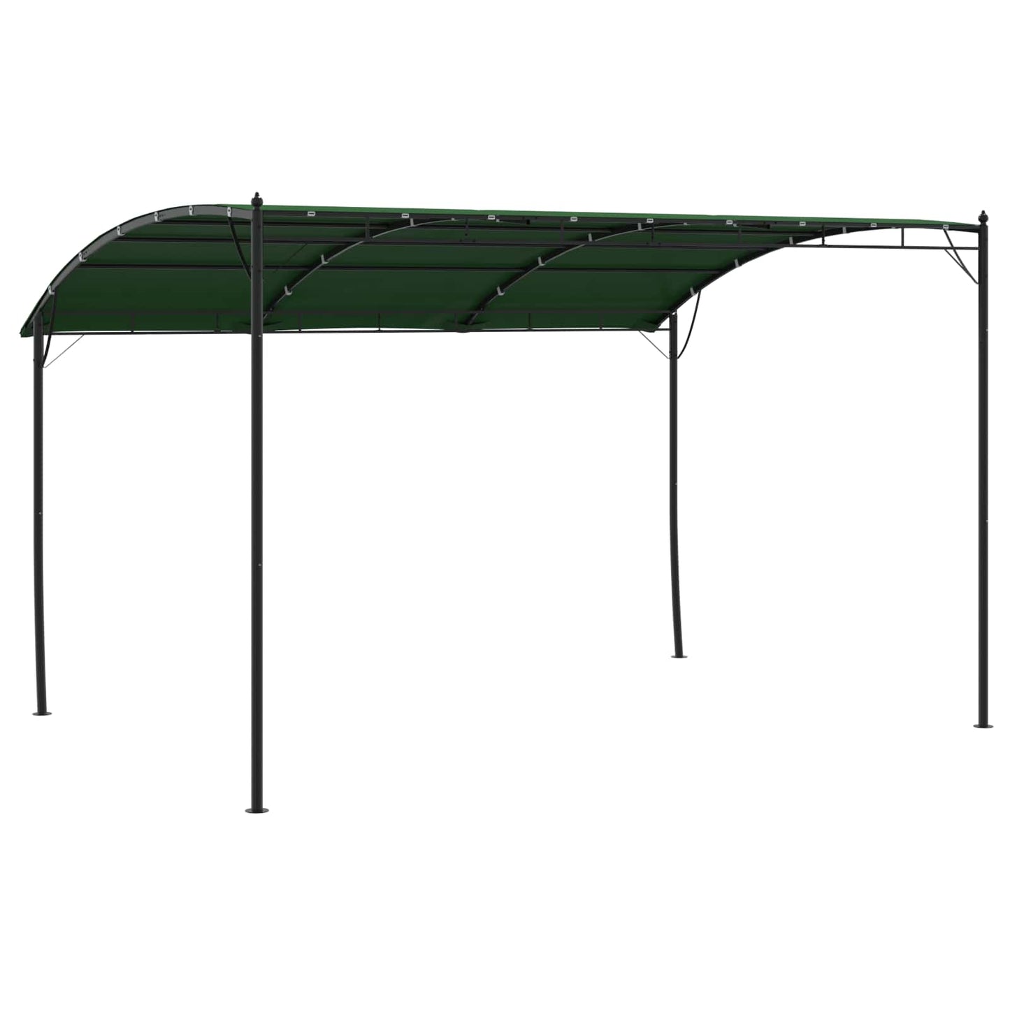Gazebo 4 x 3 x 2.55 m Green Powder-Coated Steel and Fabric