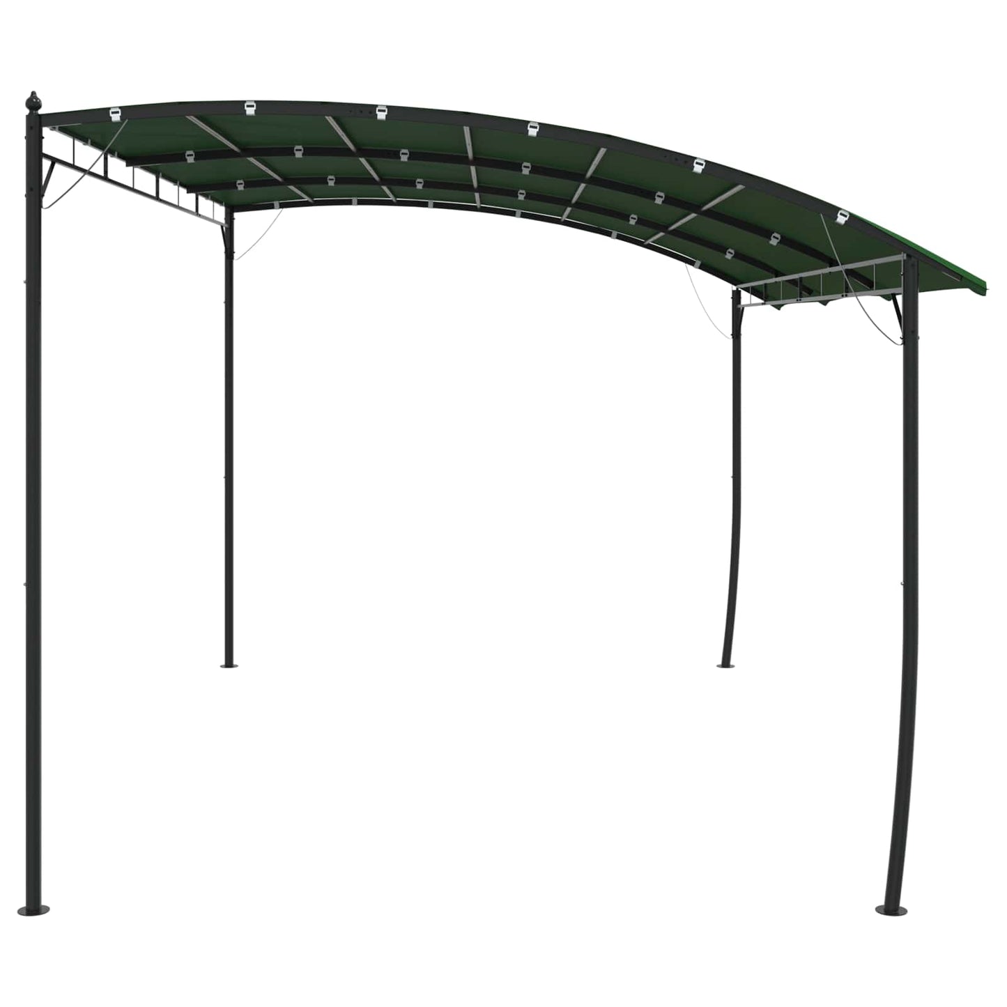 Gazebo 4 x 3 x 2.55 m Green Powder-Coated Steel and Fabric