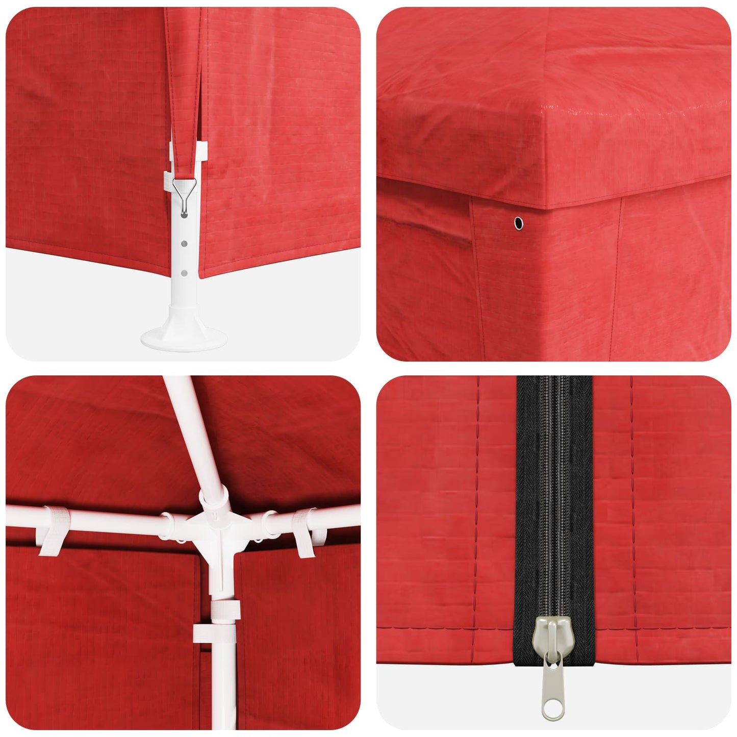 Party Tent 400 x 300 x 255 cm Red PE and Steel