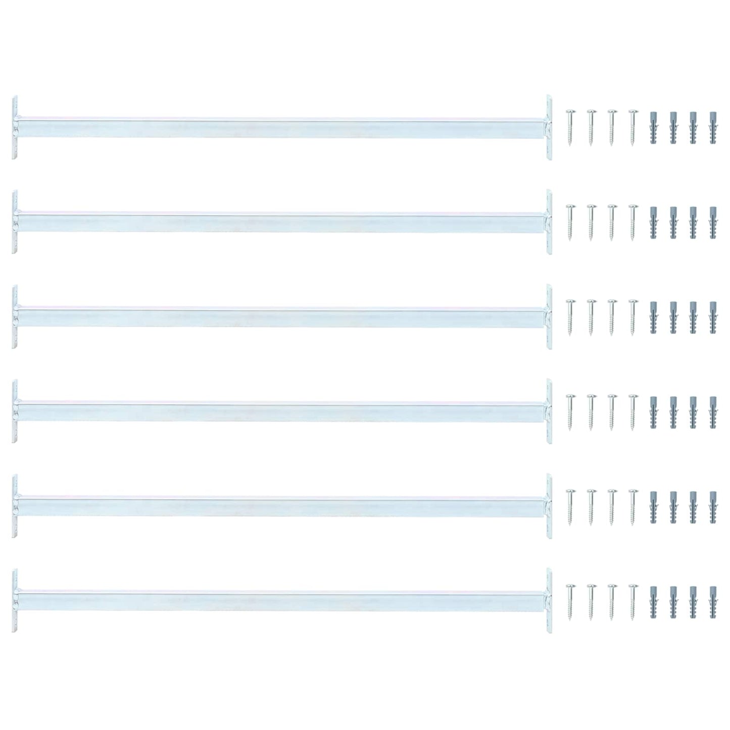 Adjustable Window Safety Bar 6 pcs Silver Steel