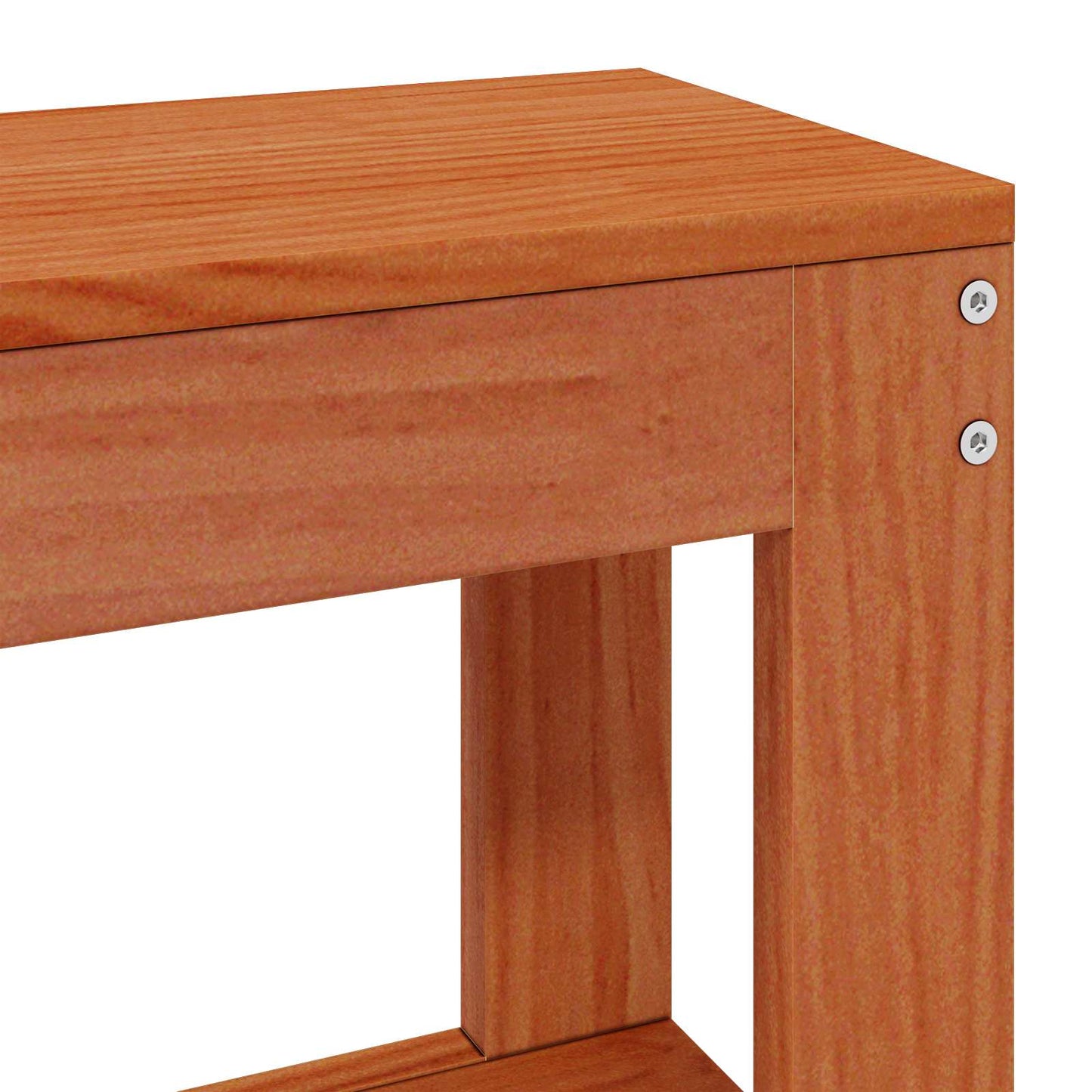 Bed Frame with Headboard with Storage Wax Brown Solid Pine Wood