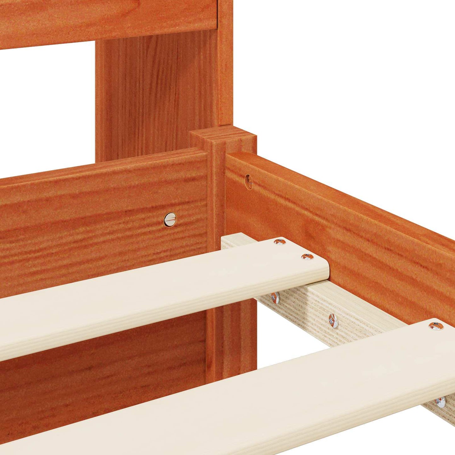 Bookcase Bed Frame with Headboard with Drawer Solid Pine Wood