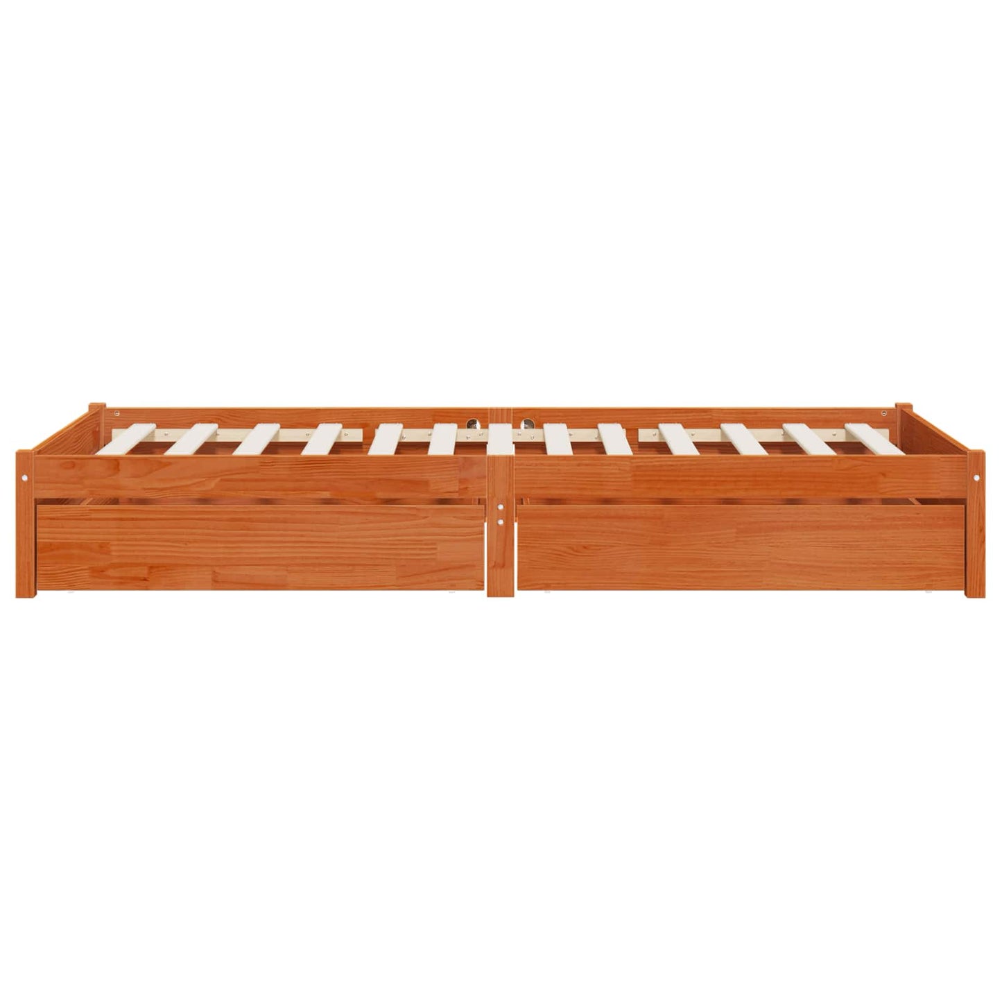 Bed Frame with Drawer with Storage 3 pcs Wax Brown Pine Wood