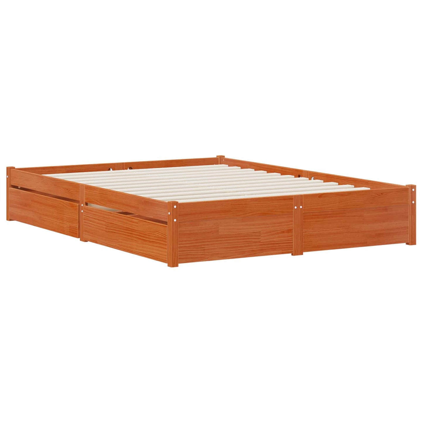 Bed Frame with Drawer with Storage Solid Pine Wood