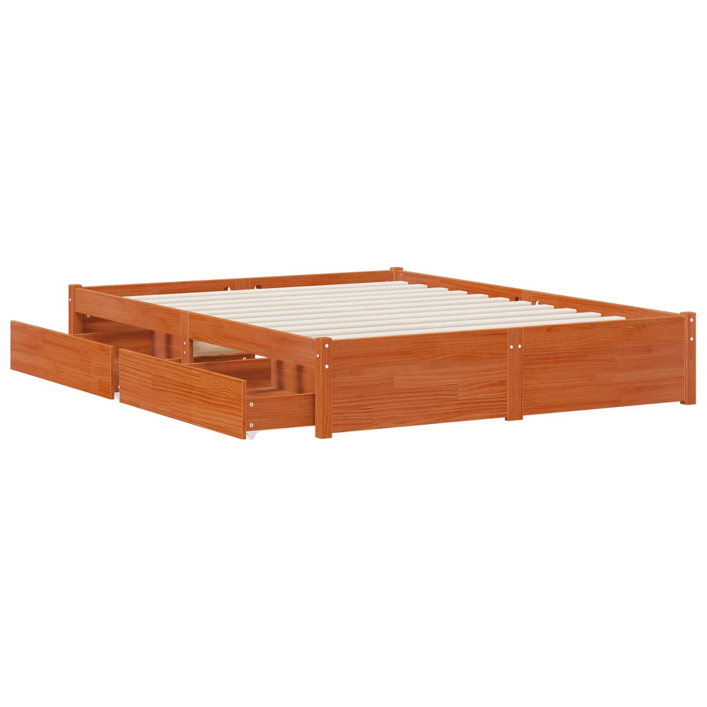 Bed Frame with Drawer with Storage Solid Pine Wood