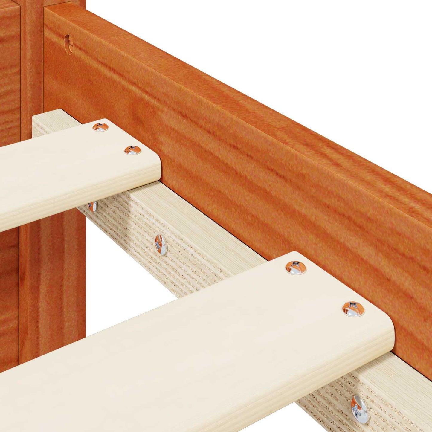 Bed Frame with Headboard with Storage Wax Brown Solid Pine Wood