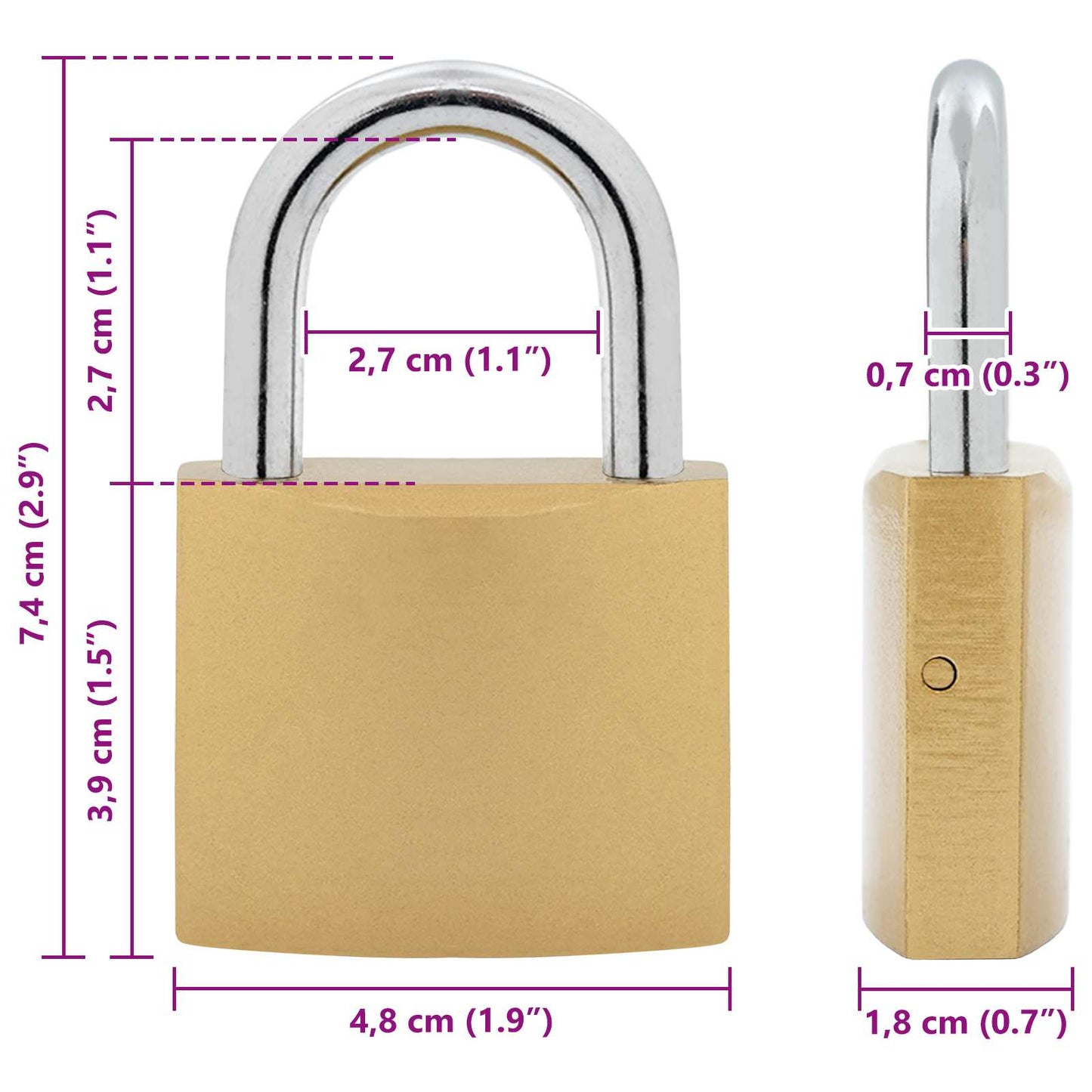 U Lock with Keys 100 pcs Brass Iron