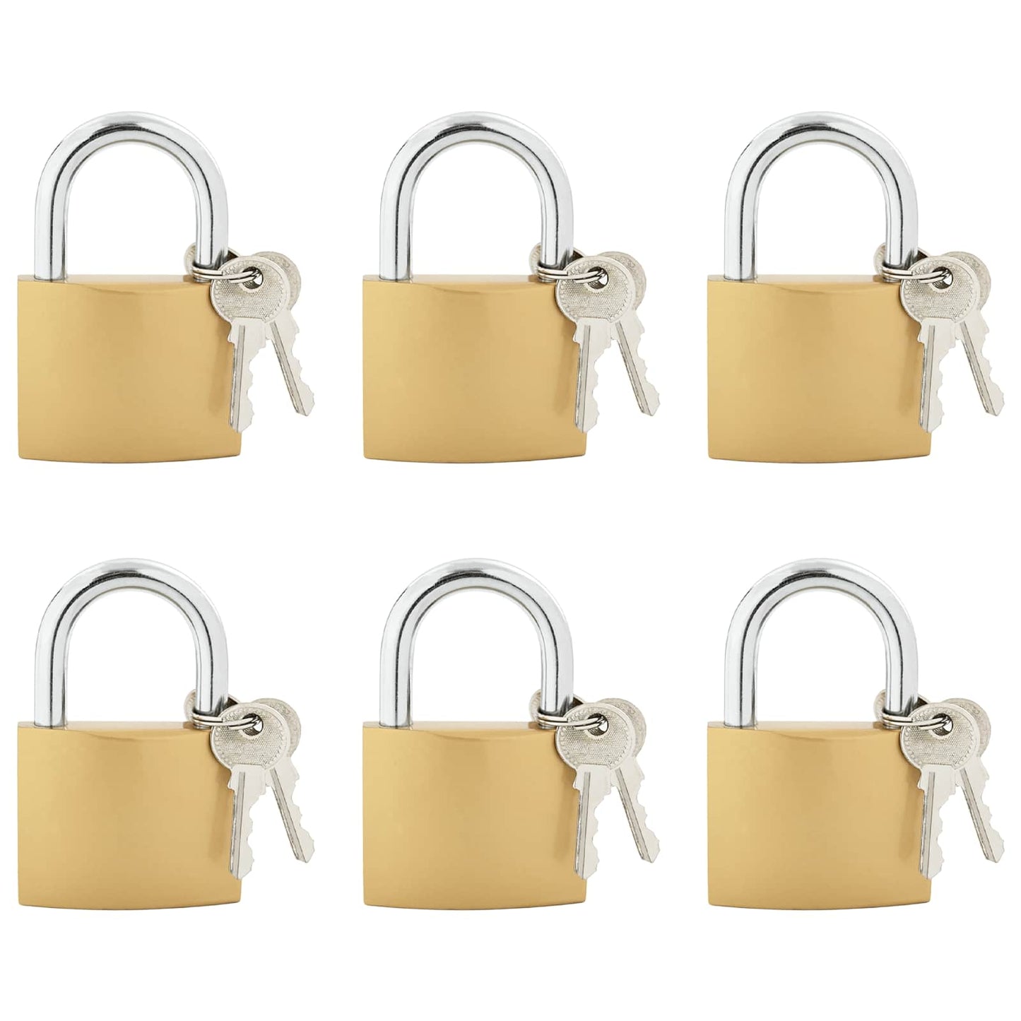 U Lock with Keys 6 pcs Brass Iron