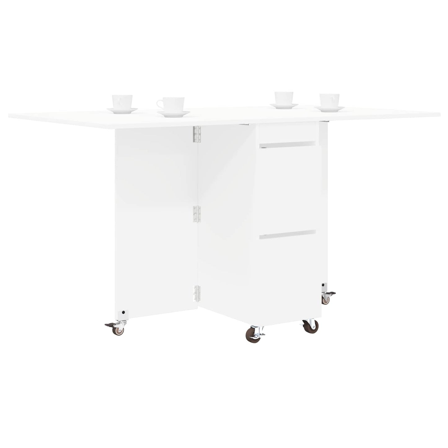 Dinning Table 2 pcs 140 x 80 x 77 cm Engineered Wood White