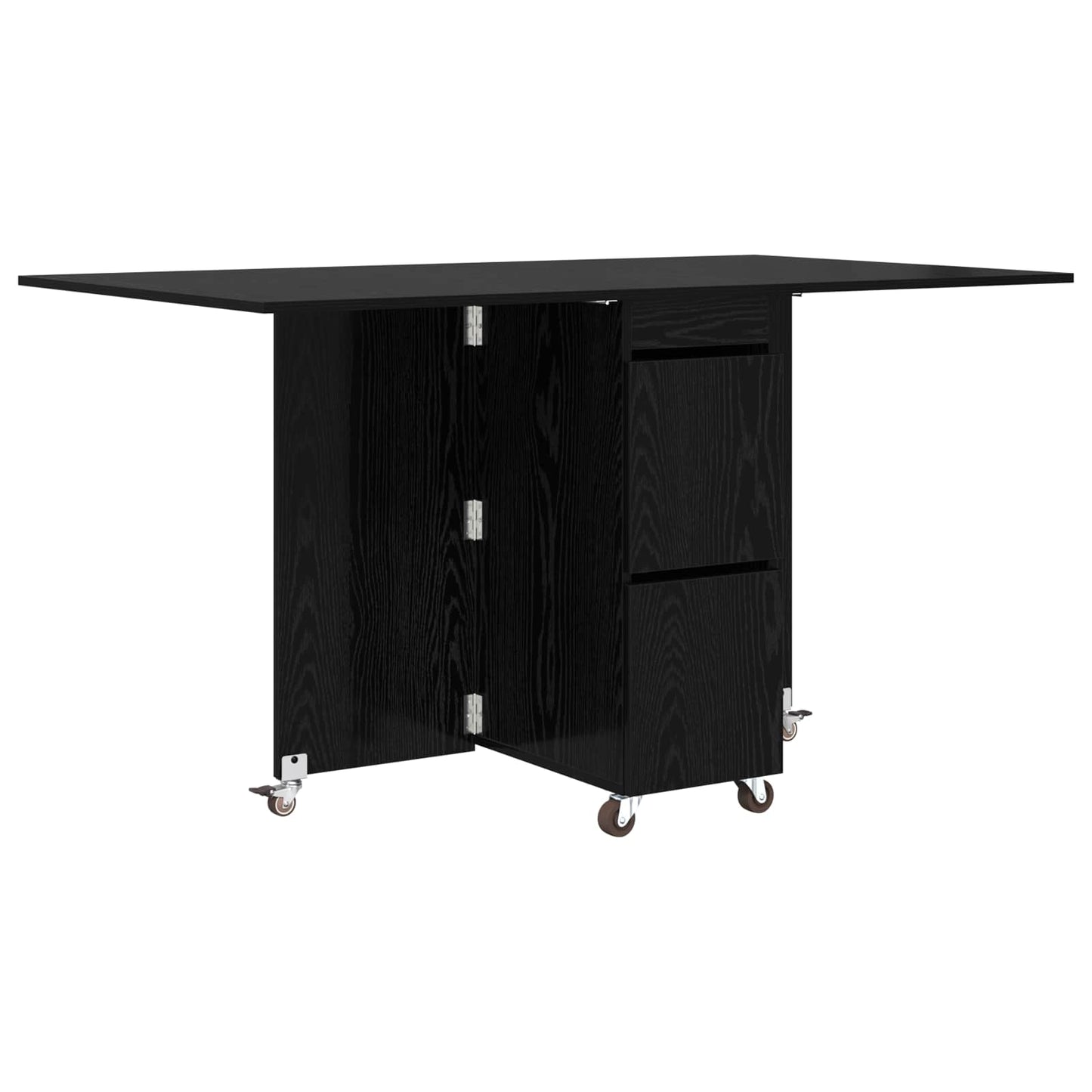 Dinning Table 2 pcs 140 x 80 x 77 cm Engineered Wood Black Oak