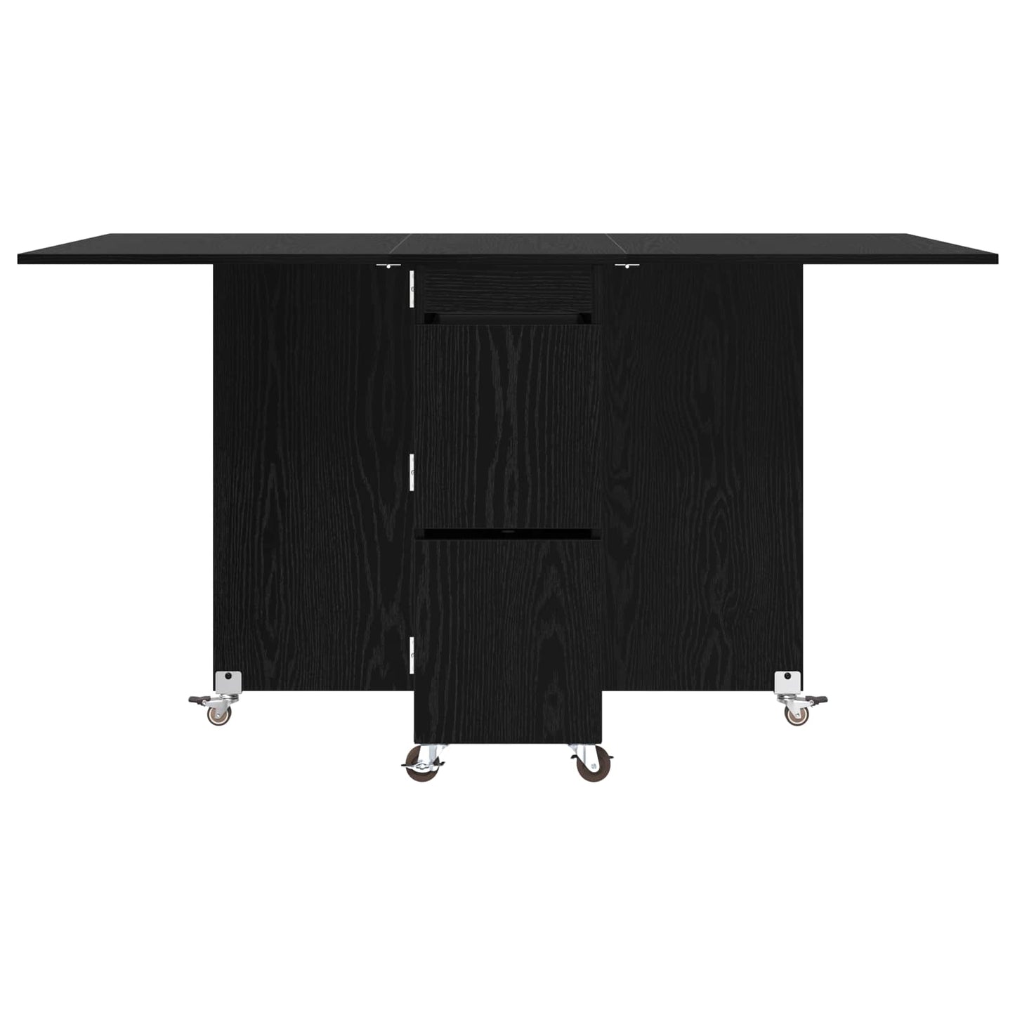 Dinning Table 2 pcs 140 x 80 x 77 cm Engineered Wood Black Oak