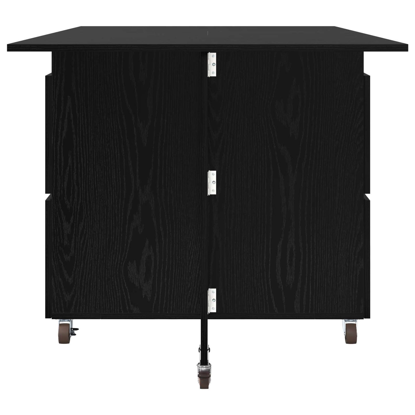 Dinning Table 2 pcs 140 x 80 x 77 cm Engineered Wood Black Oak