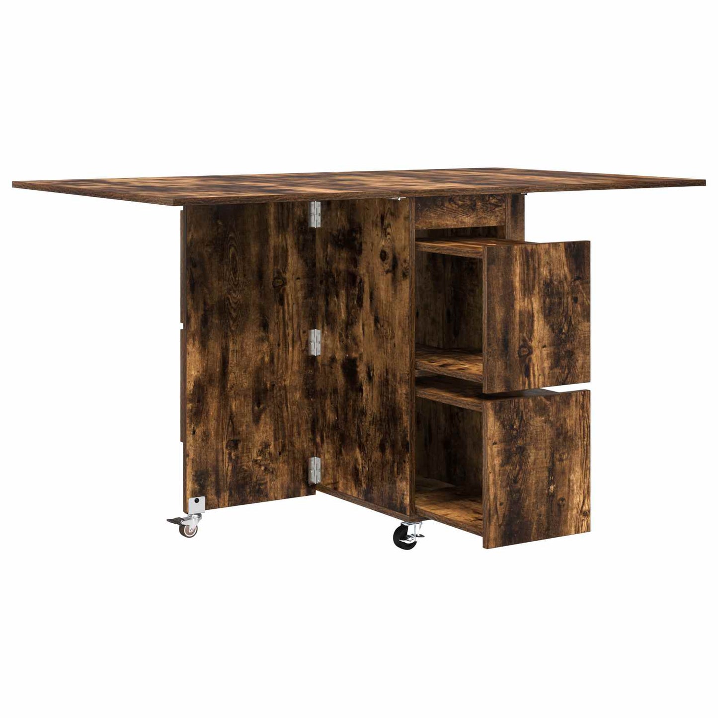 Dinning Table 2 pcs 140 x 80 x 77 cm Engineered Wood Smoked Oak