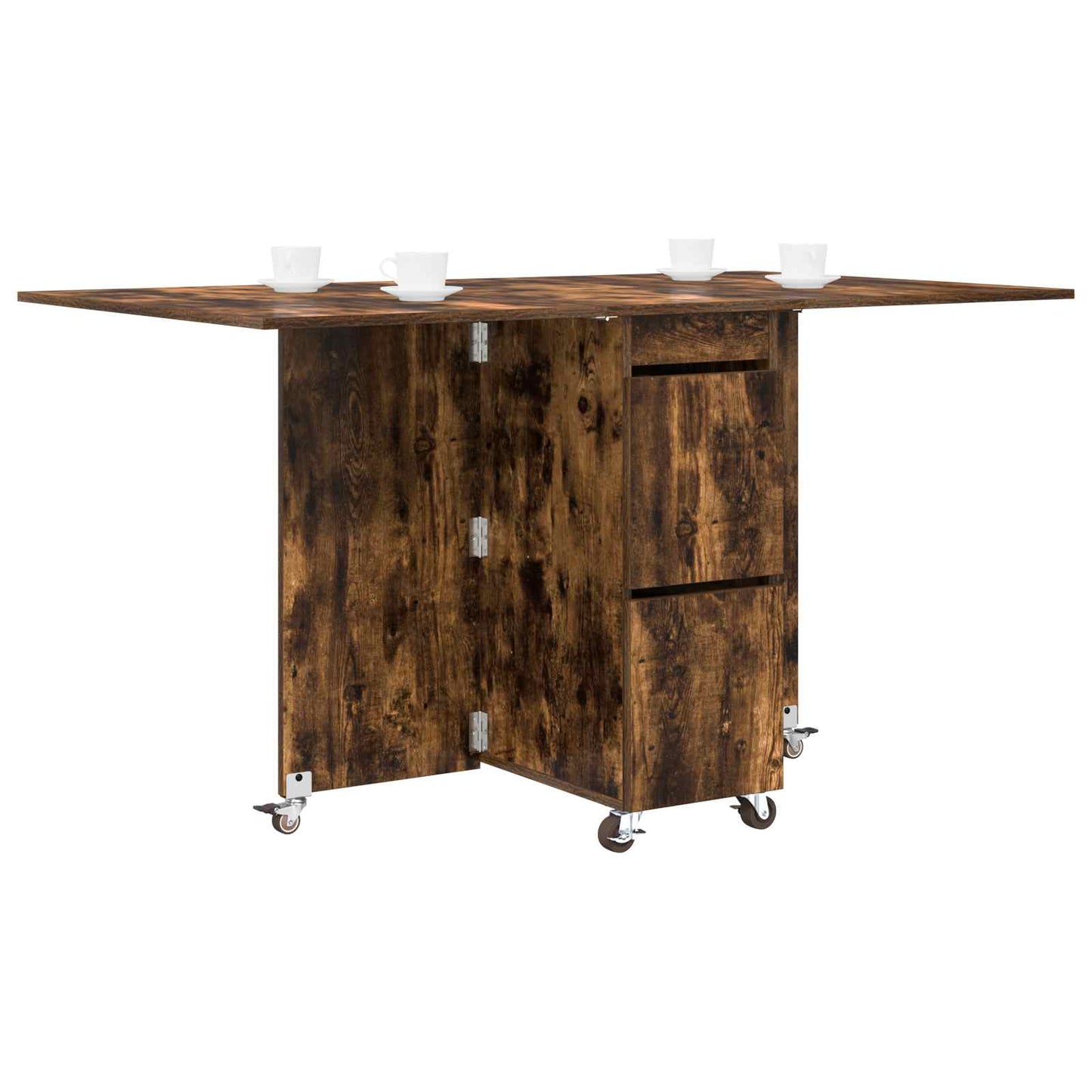 Dinning Table 2 pcs 140 x 80 x 77 cm Engineered Wood Smoked Oak