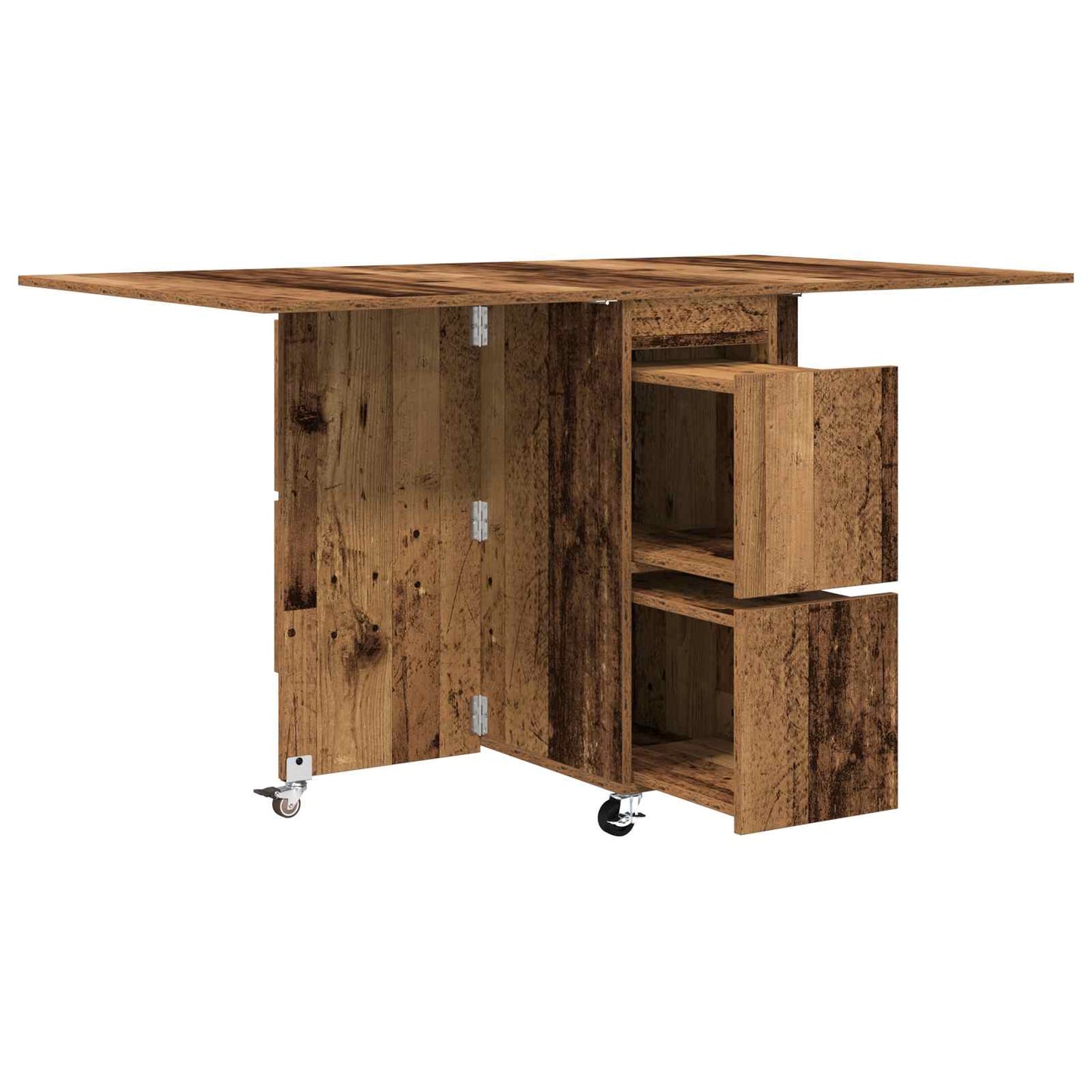 Dinning Table 2 pcs 140 x 80 x 77 cm Engineered Wood Old Wood