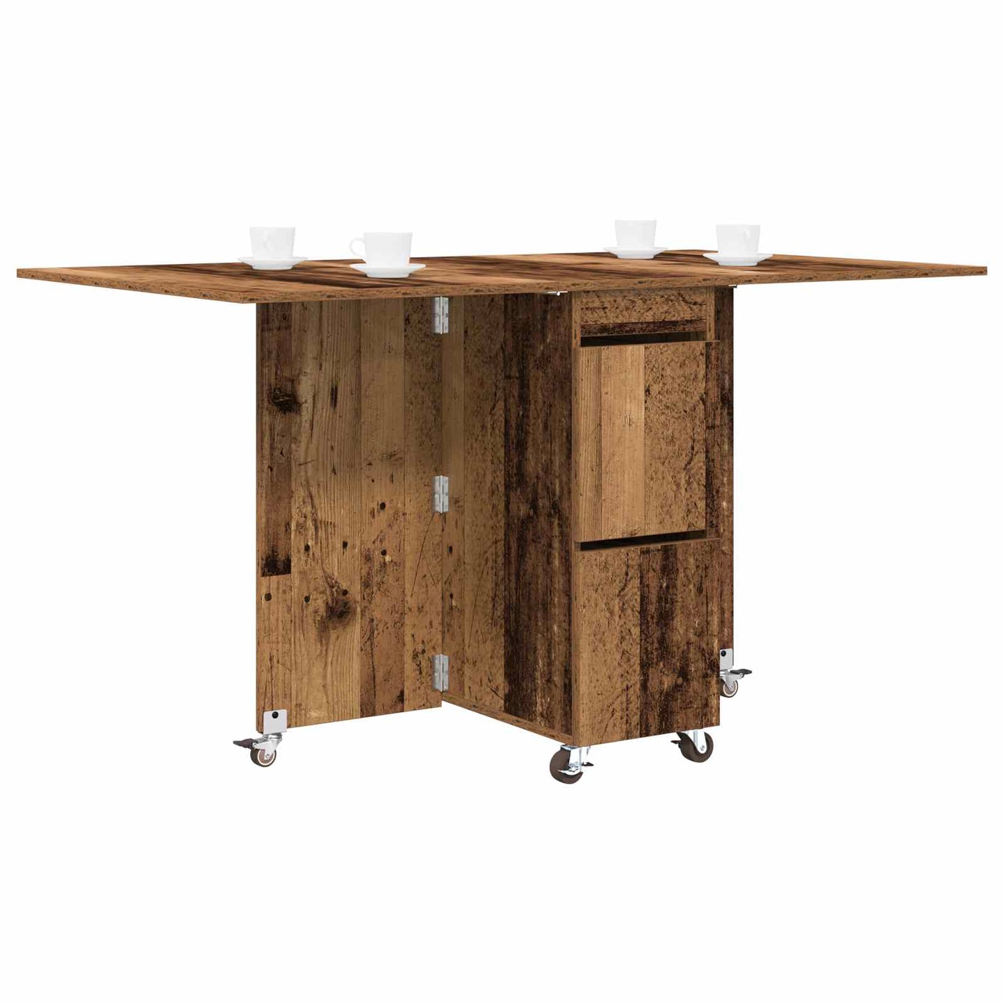 Dinning Table 2 pcs 140 x 80 x 77 cm Engineered Wood Old Wood