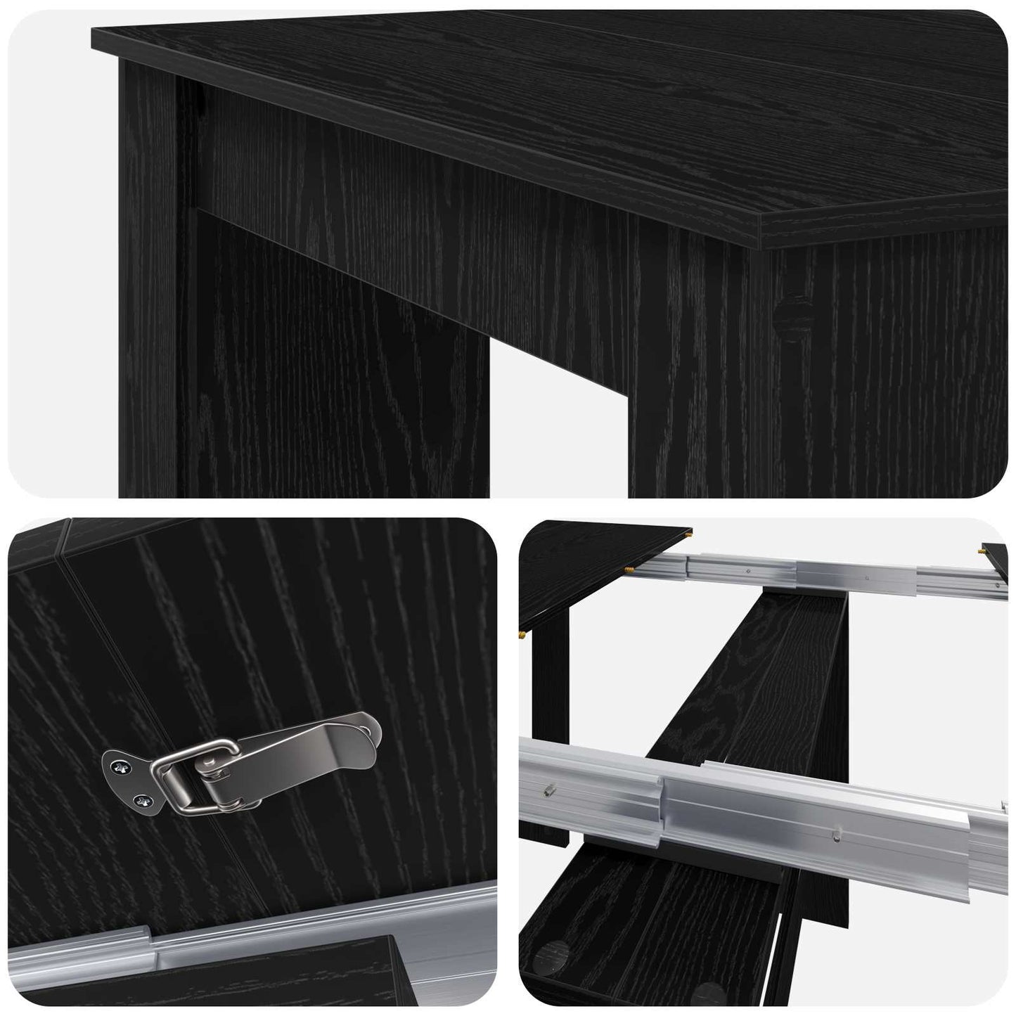 Dinning Table 180 x 85 x 75 cm Engineered Wood Black Oak