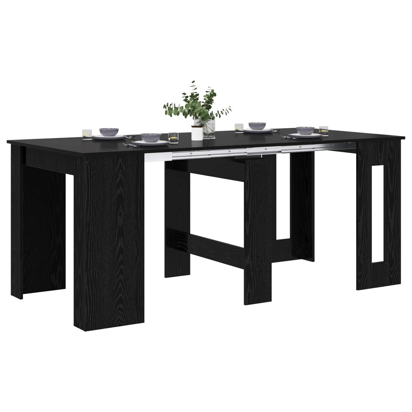 Dinning Table 180 x 85 x 75 cm Engineered Wood Black Oak