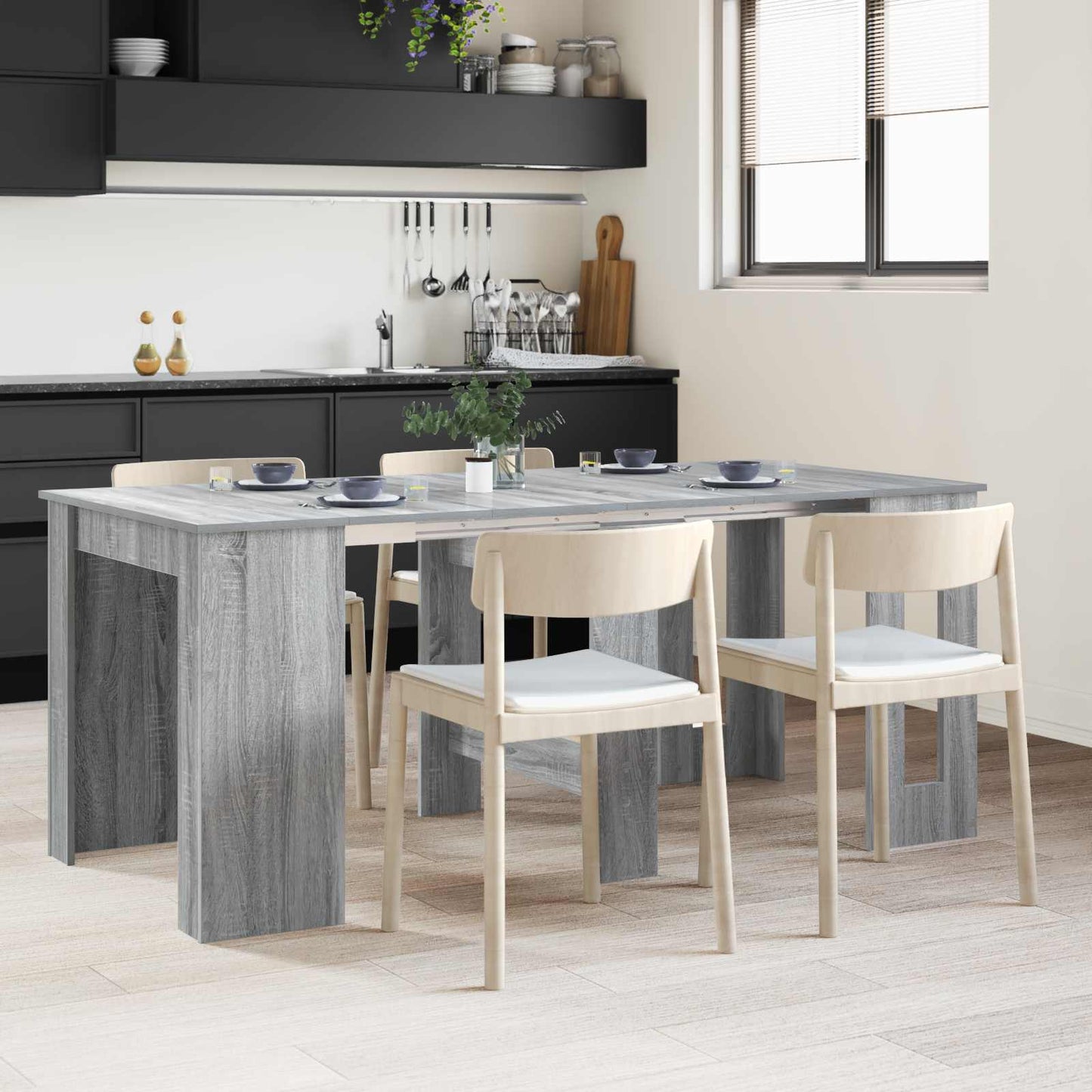 Dinning Table 180 x 85 x 75 cm Engineered Wood Grey Sonoma