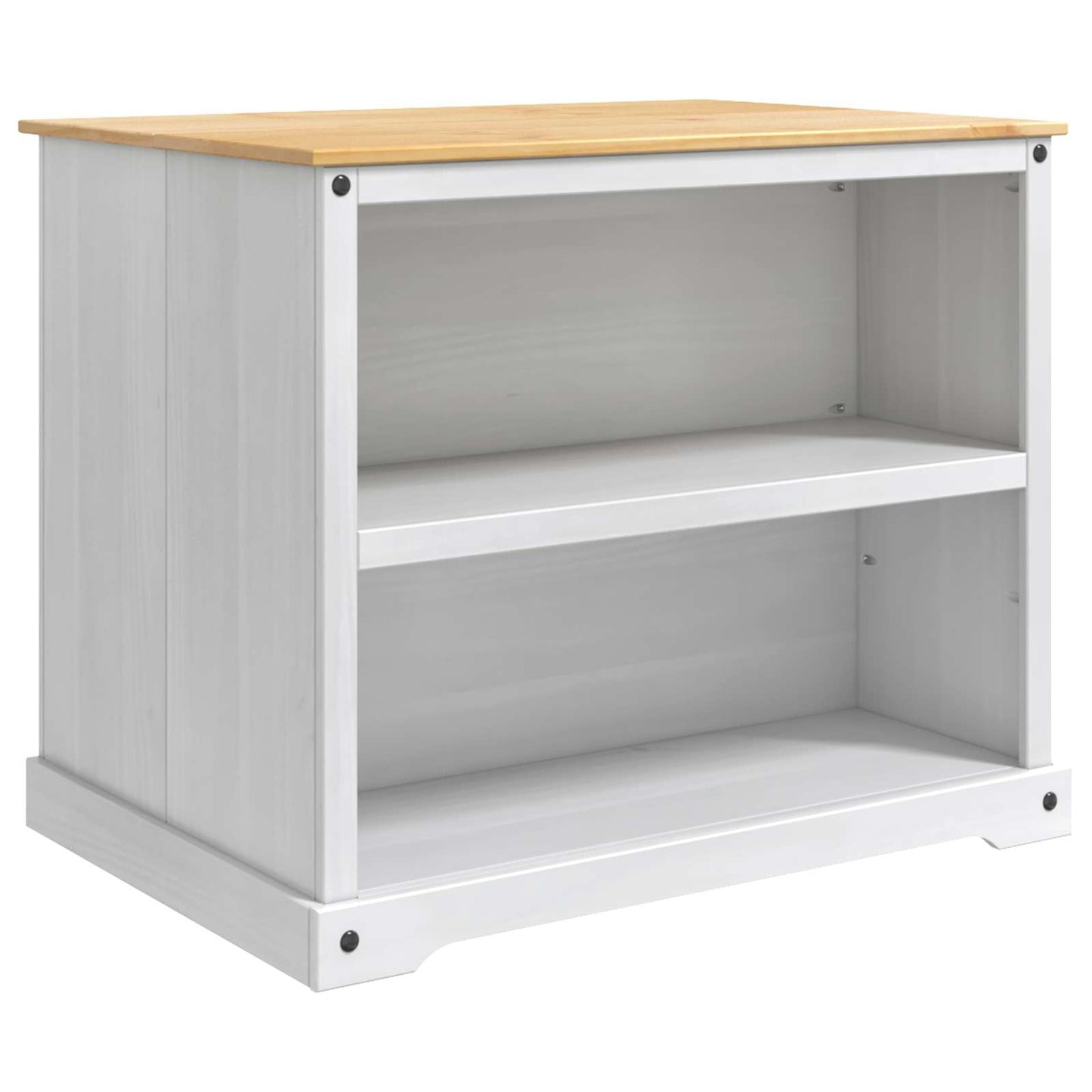 Kitchen Island Set 2 pcs White and Honey Wax 112 x 77 x 91.5 cm