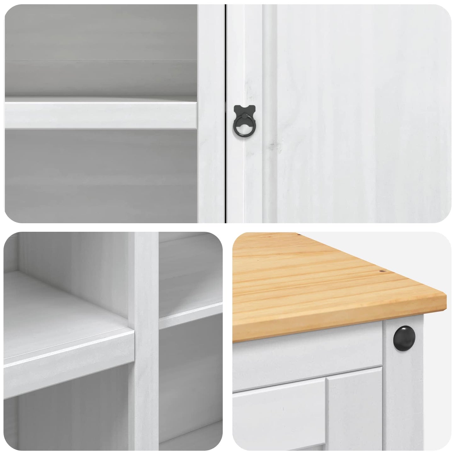 Kitchen Island Set 2 pcs White and Honey Wax 112 x 77 x 91.5 cm