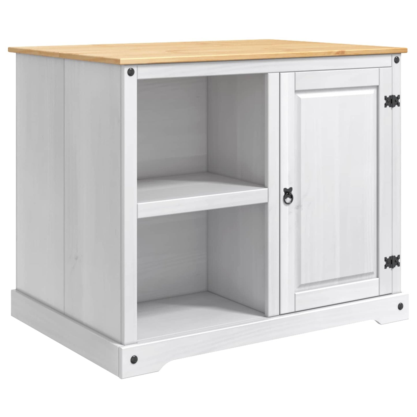 Kitchen Trolley 2 pcs White and Honey Wax 112 x 77 x 91.5 cm