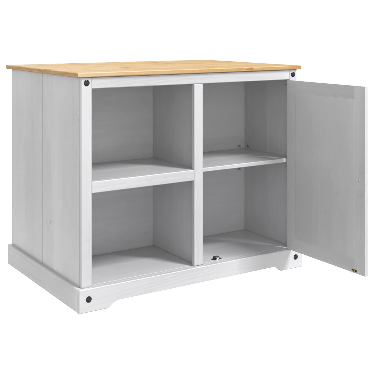 Kitchen Trolley 2 pcs White and Honey Wax 112 x 77 x 91.5 cm