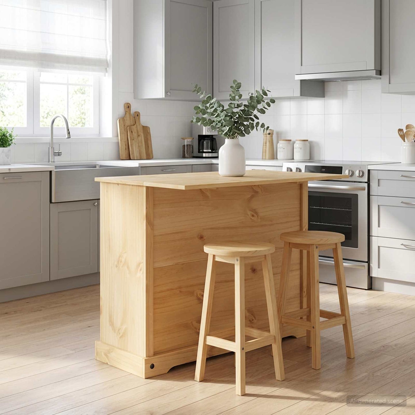 Kitchen Island Set 2 pcs Honey Wax 112 x 70 x 91.5 cm