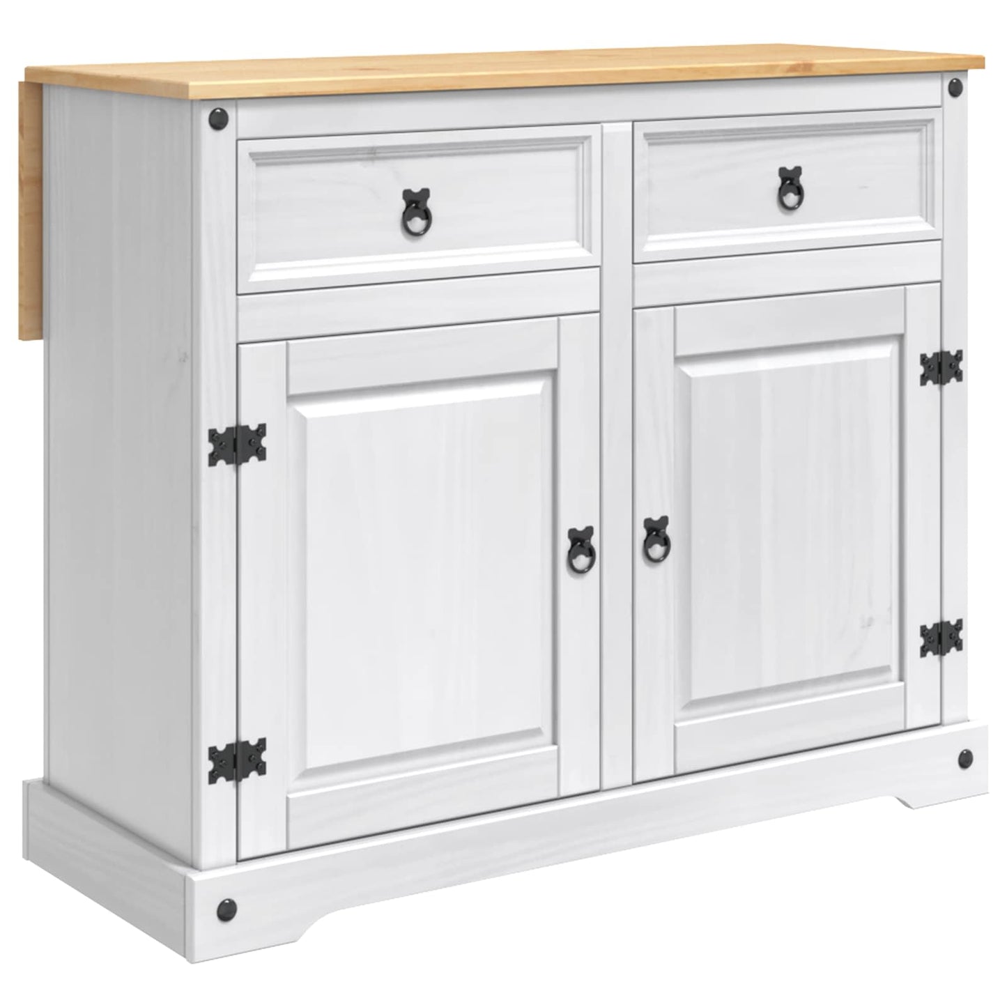 Kitchen Island Set 2 pcs White and Honey Wax 112 x 70 x 91.5 cm