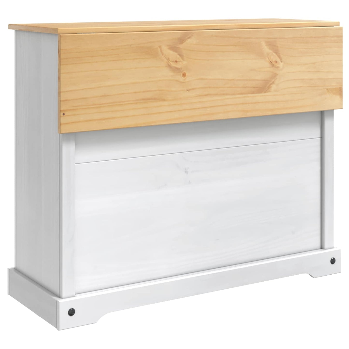 Kitchen Trolley 2 pcs White and Honey Wax 112 x 70 x 91.5 cm