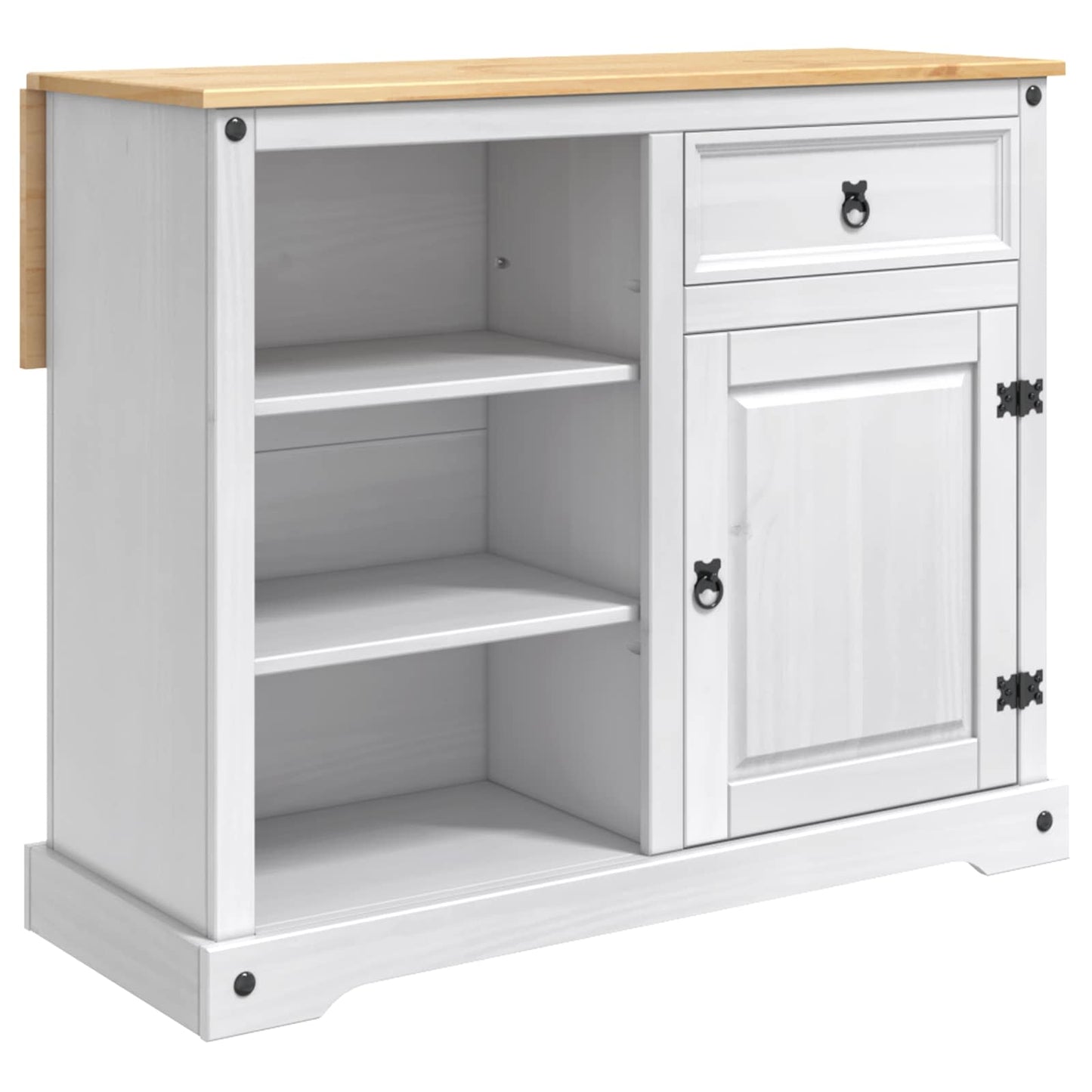 Kitchen Island Set 2 pcs White and Honey Wax 112 x 70 x 91.5 cm