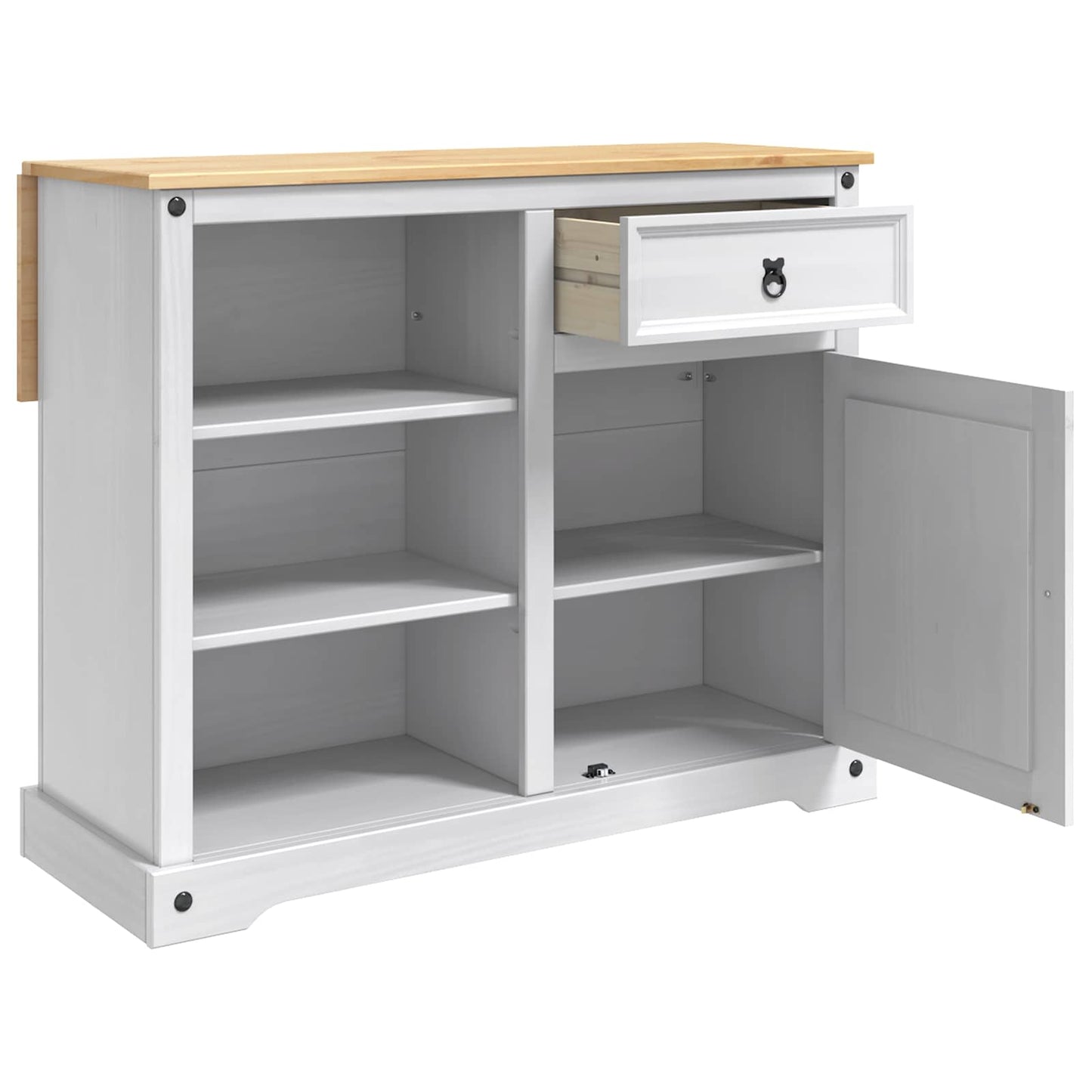 Kitchen Island Set 2 pcs White and Honey Wax 112 x 70 x 91.5 cm