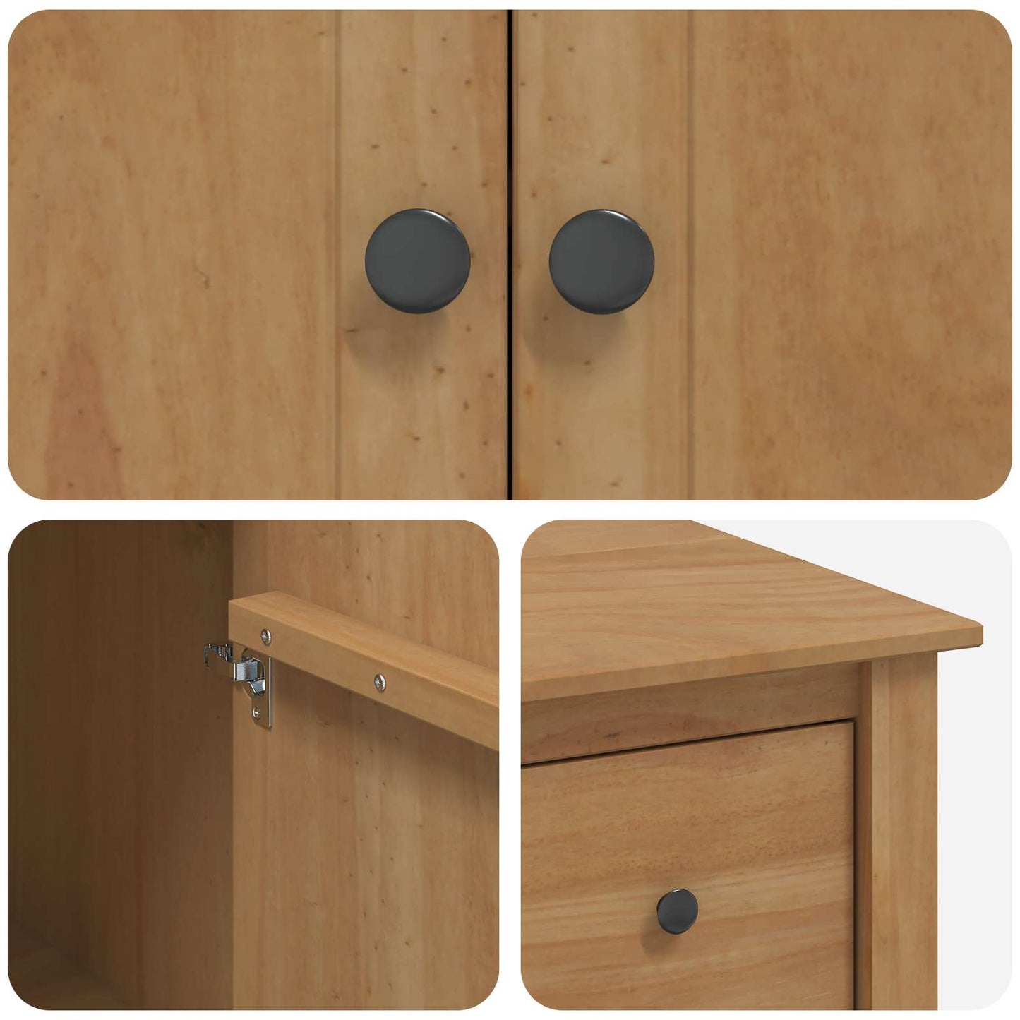 Kitchen Island Set 2 pcs PANAMA Honey Wax 112 x 77 x 90 cm