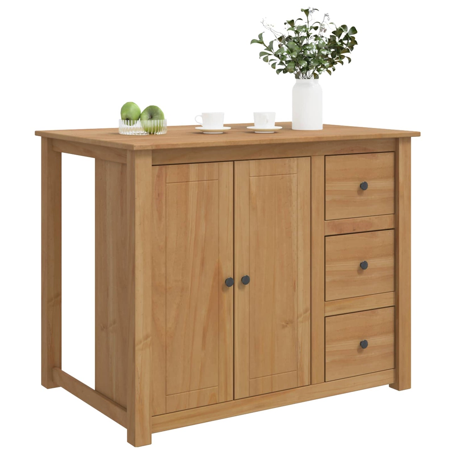 Kitchen Island Set 2 pcs PANAMA Honey Wax 112 x 77 x 90 cm