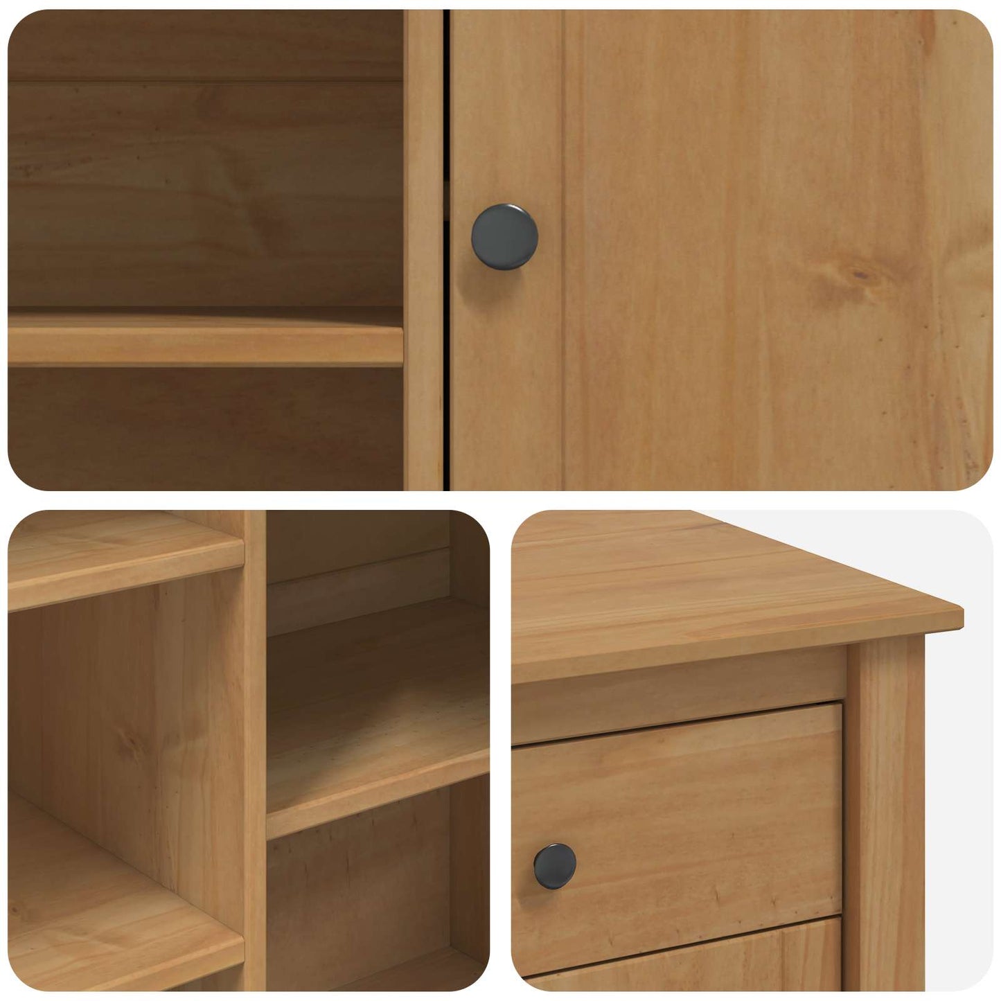 Kitchen Island Set 2 pcs PANAMA Honey Wax 112 x 77 x 90 cm