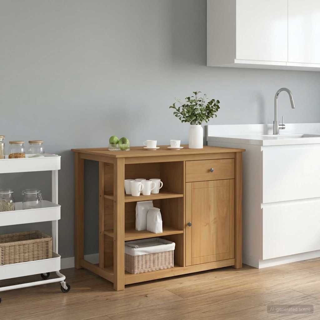 Kitchen Island Set 2 pcs PANAMA Honey Wax 112 x 77 x 90 cm
