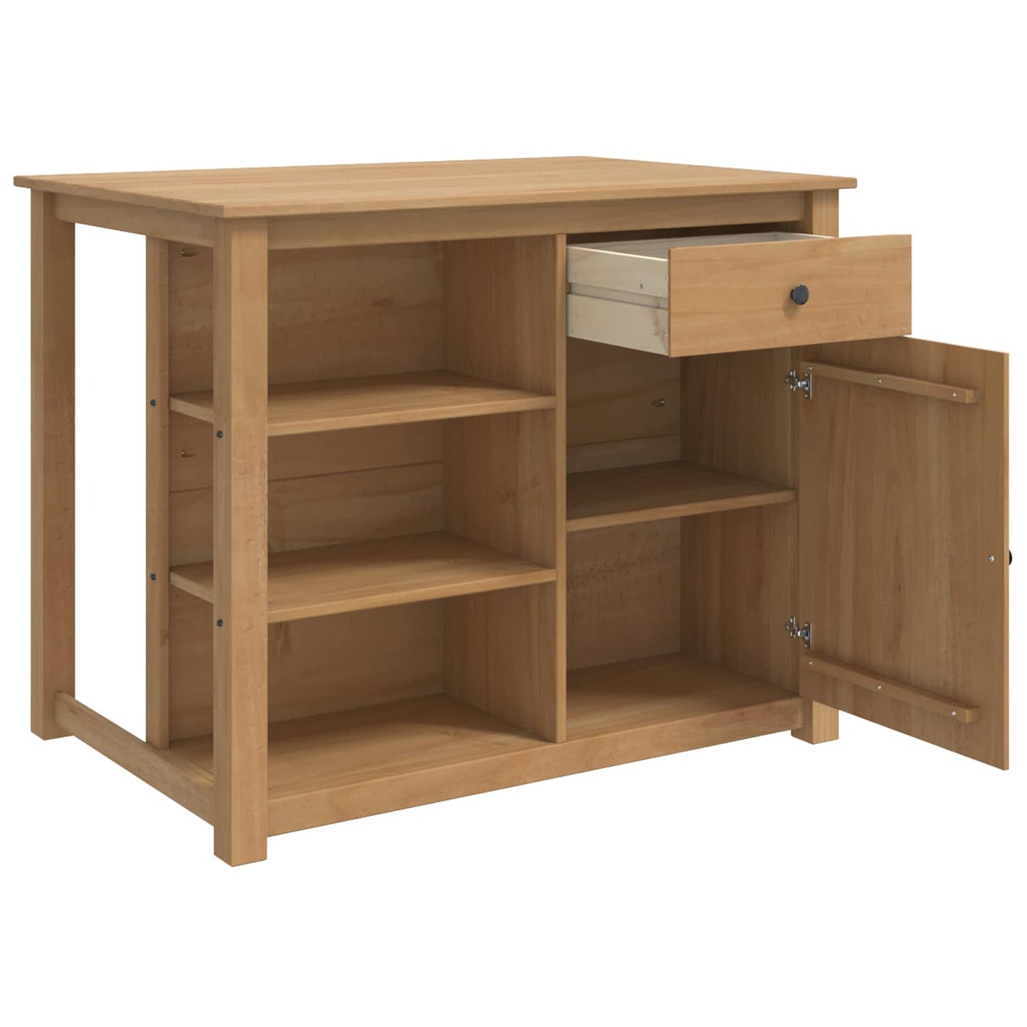 Kitchen Trolley PANAMA 2 pcs Honey Wax 112 x 77 x 90 cm