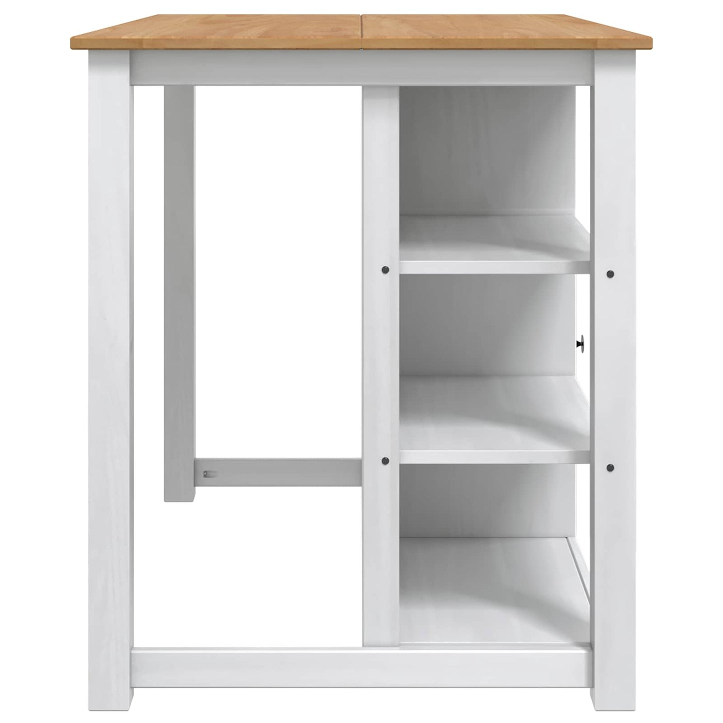Kitchen Island Set 2 pcs PANAMA White and Honey Wax Solid-Pine