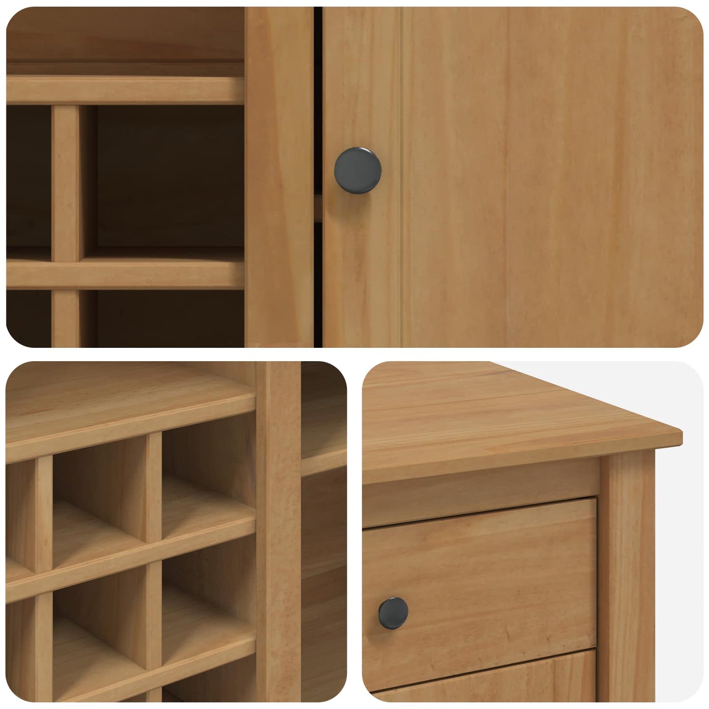 Kitchen Island Set 2 pcs PANAMA Honey Wax 112 x 77 x 90 cm