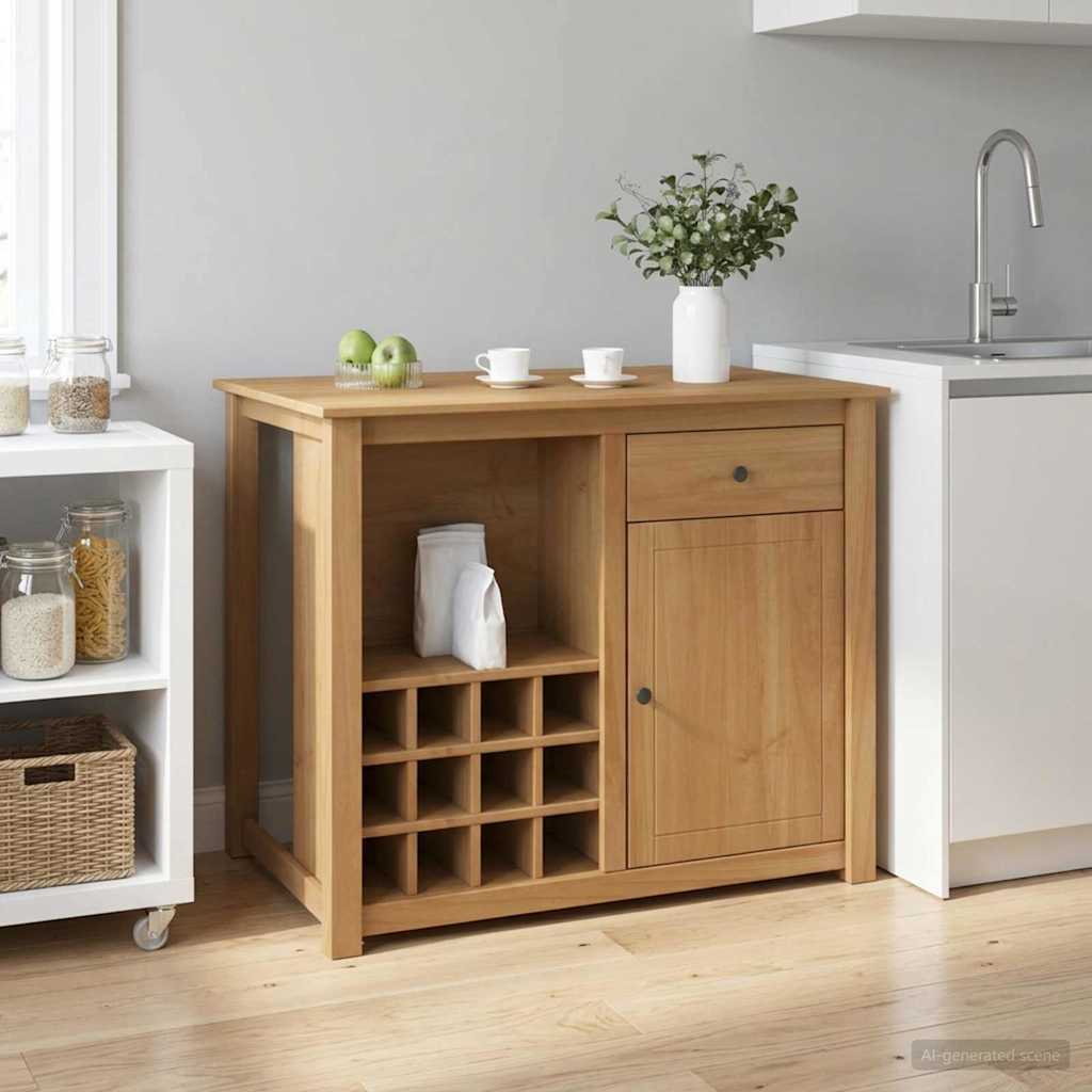 Kitchen Island Set 2 pcs PANAMA Honey Wax 112 x 77 x 90 cm
