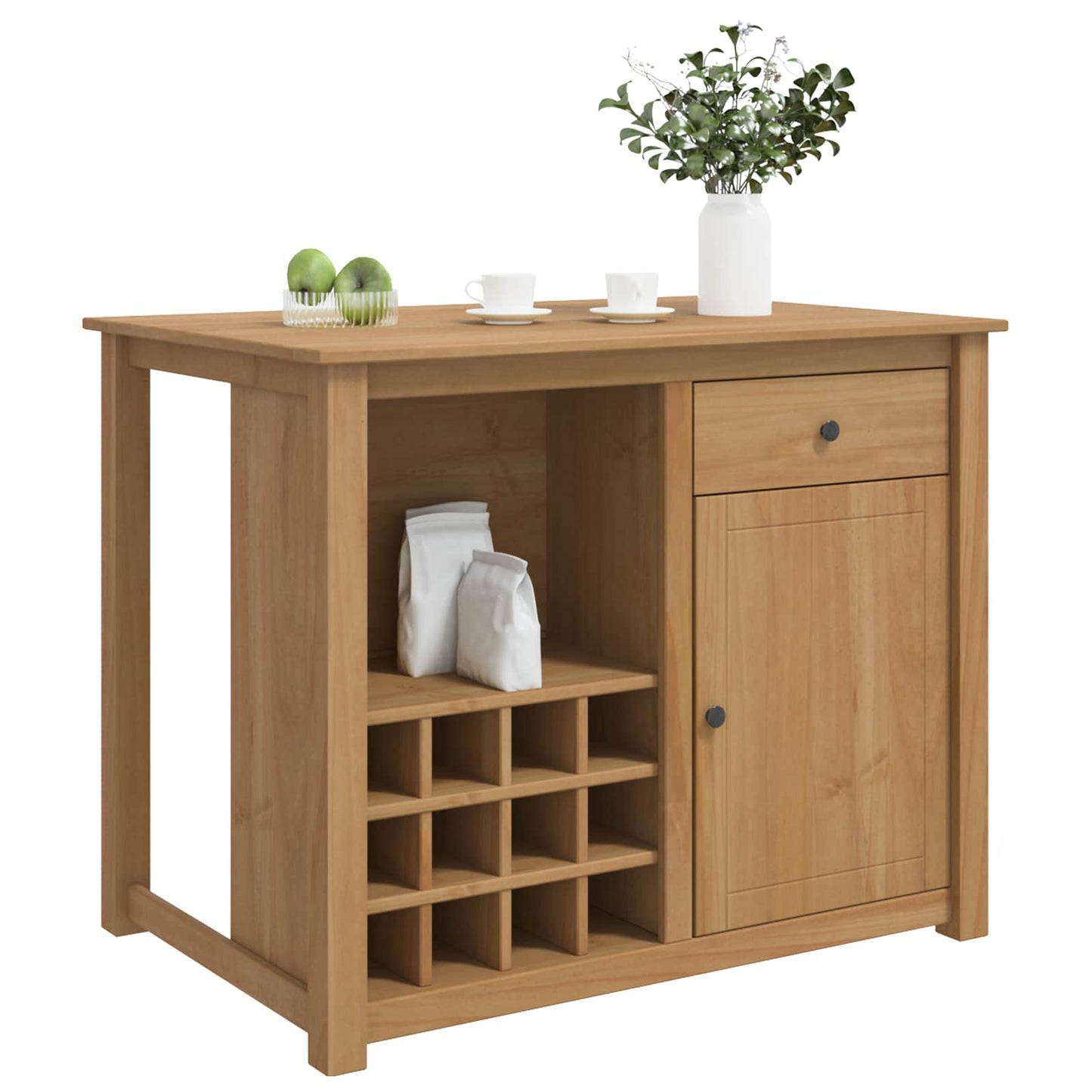 Kitchen Island Set 2 pcs PANAMA Honey Wax 112 x 77 x 90 cm
