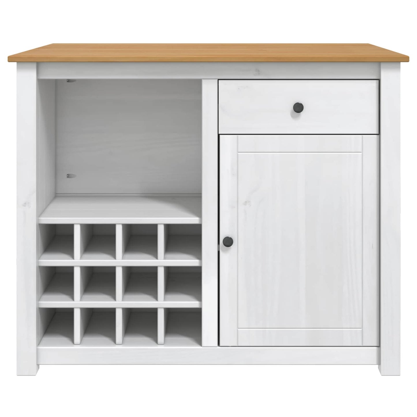 Kitchen Island Set 2 pcs PANAMA White and Honey Wax Solid-Pine