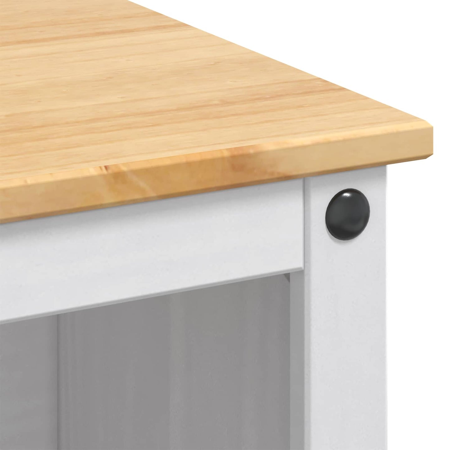 Kitchen Island Set 3 pcs White and Honey Wax 112 x 77 x 91.5 cm