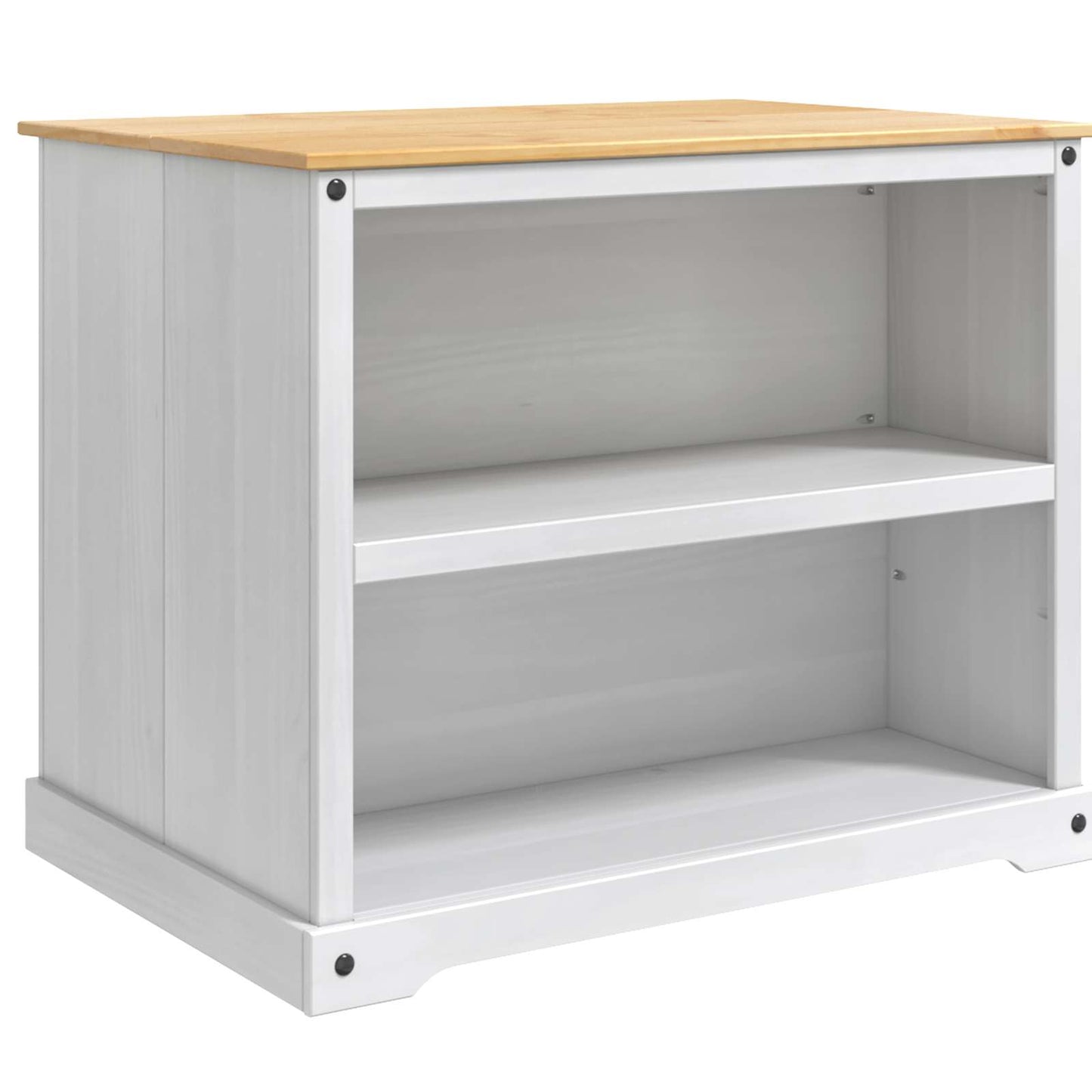 Kitchen Island Set 3 pcs White and Honey Wax 112 x 77 x 91.5 cm