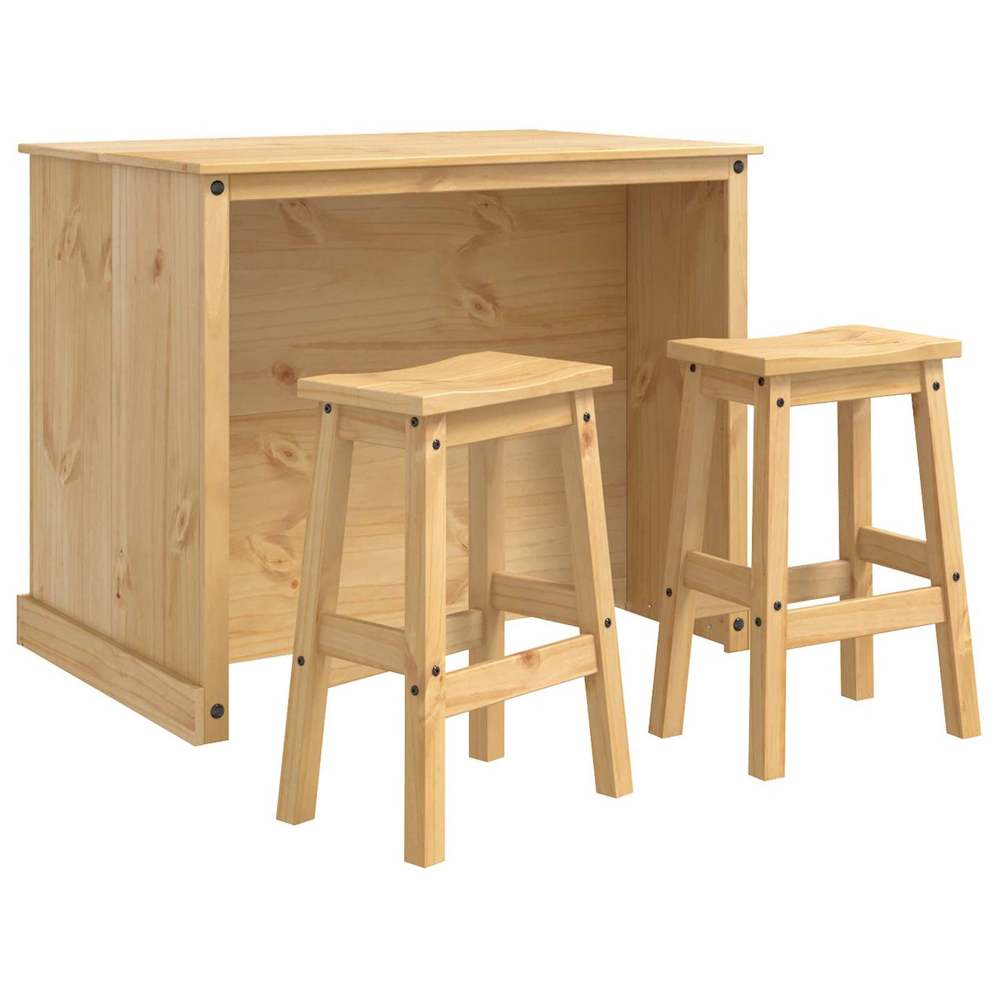 Kitchen Island Set 3 pcs Honey Wax 112 x 77 x 91.5 cm