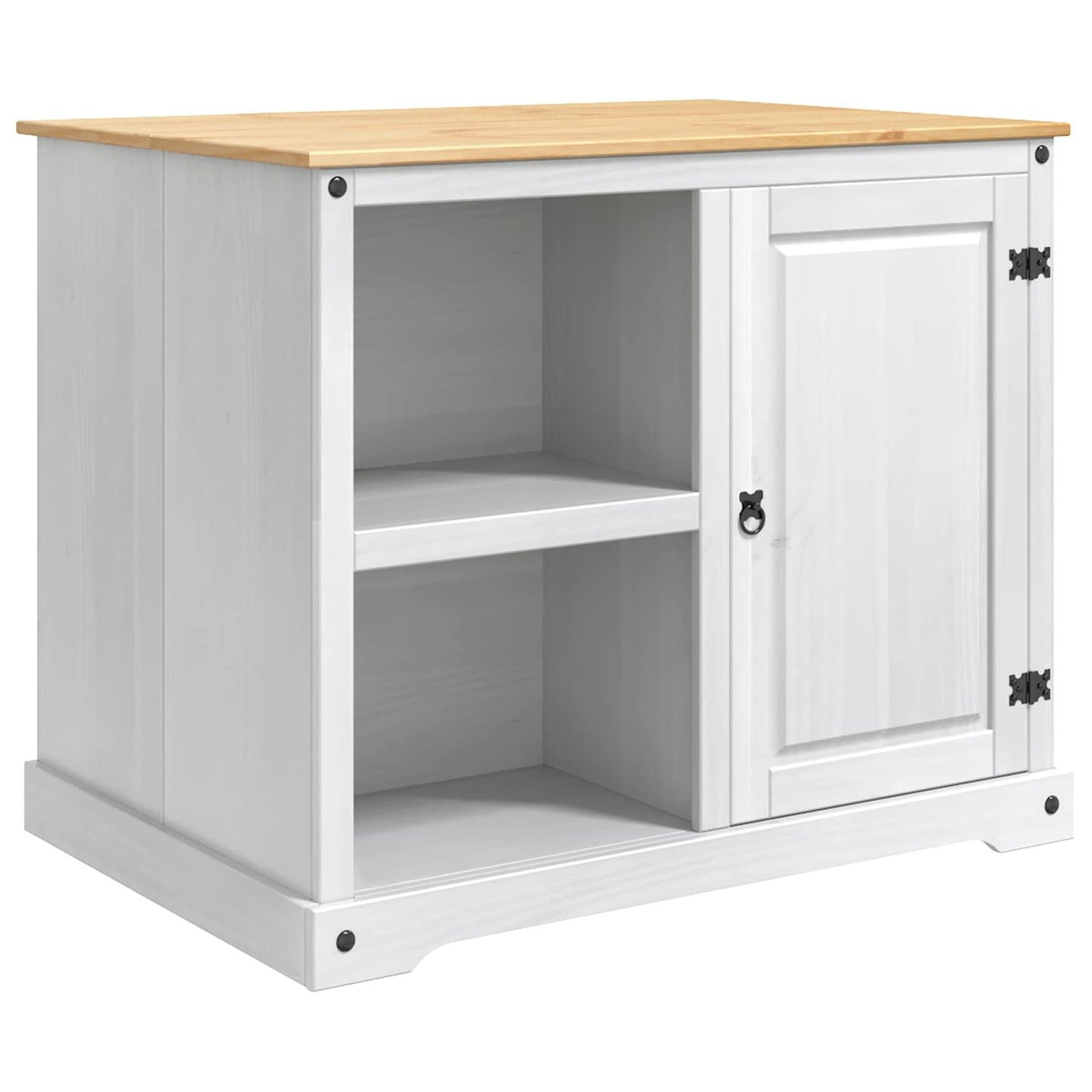 Kitchen Island Set 3 pcs White and Honey Wax 112 x 77 x 91.5 cm