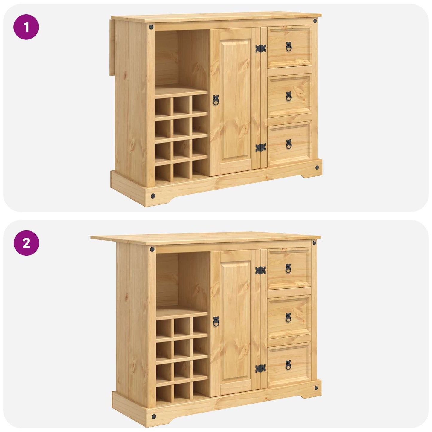 Kitchen Storage 2 pcs Honey Wax 112 x 77 x 90 cm Solid-Pine