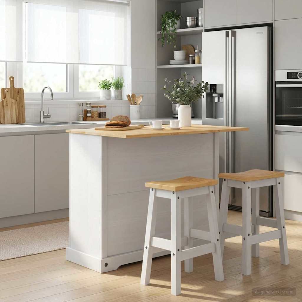 Kitchen Storage 2 pcs White and Honey Wax 112 x 77 x 90 cm