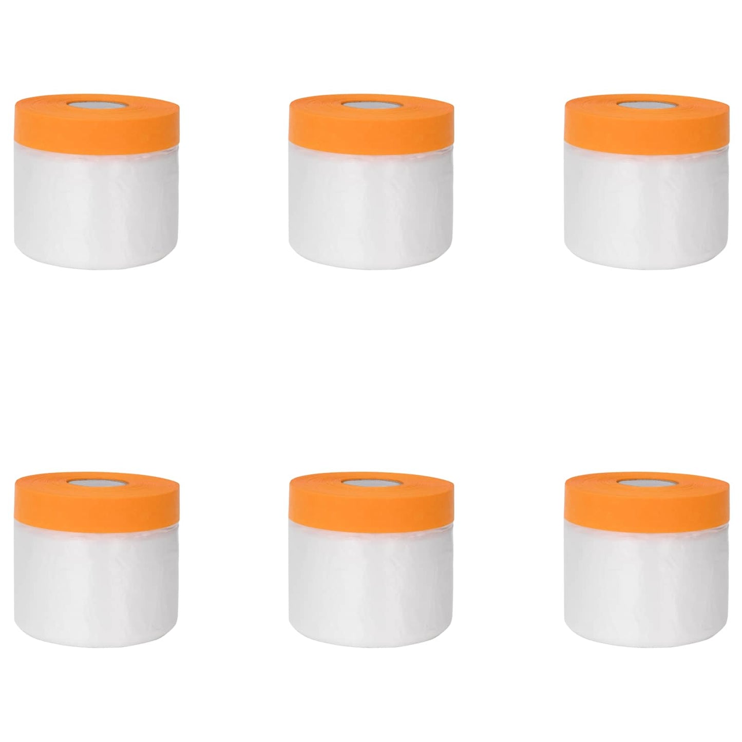 Dust Sheet with Adhesive Tape 6 pcs Transparent 55 x 3300 cm
