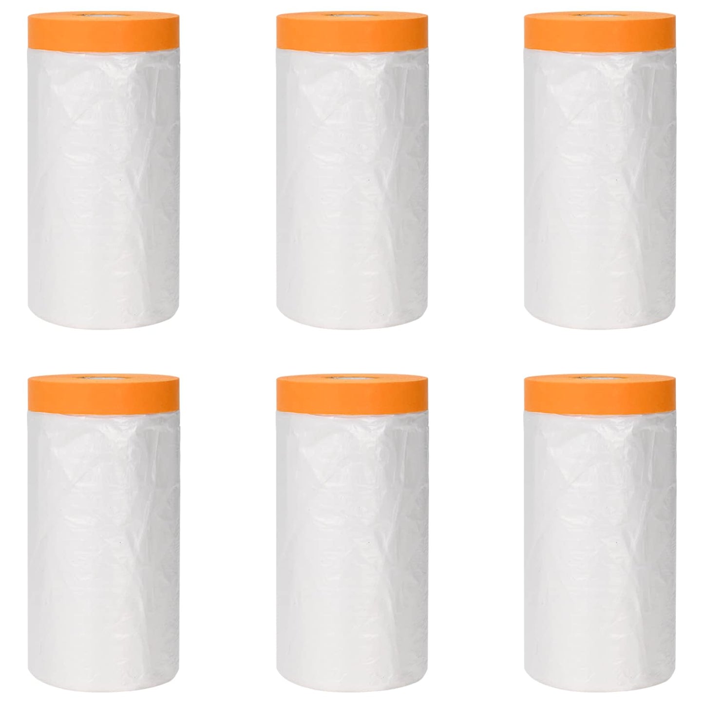 Dust Sheet with Adhesive Tape 6 pcs Transparent 110 x 3300 cm